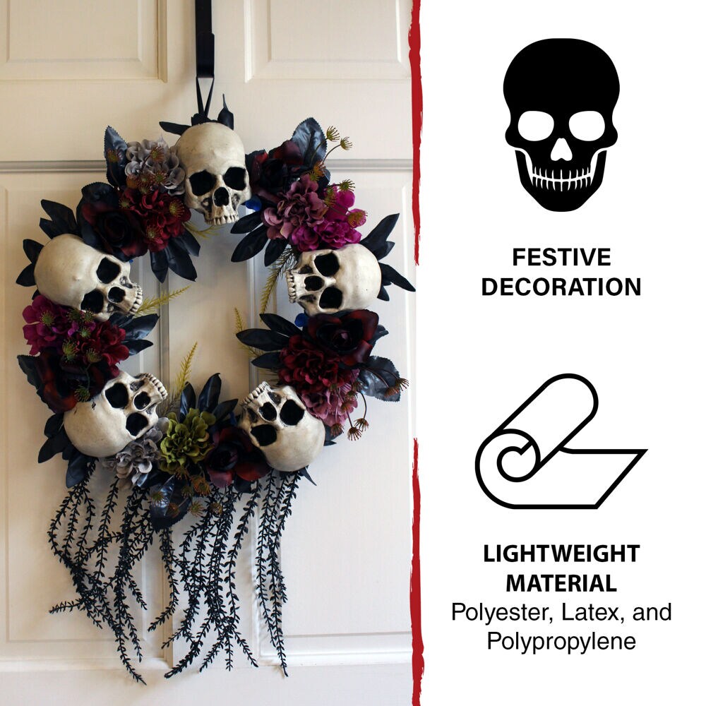Haunted Hill Farm HHWTHSKL-2 Artificial-Halloween-Wreaths - View #4