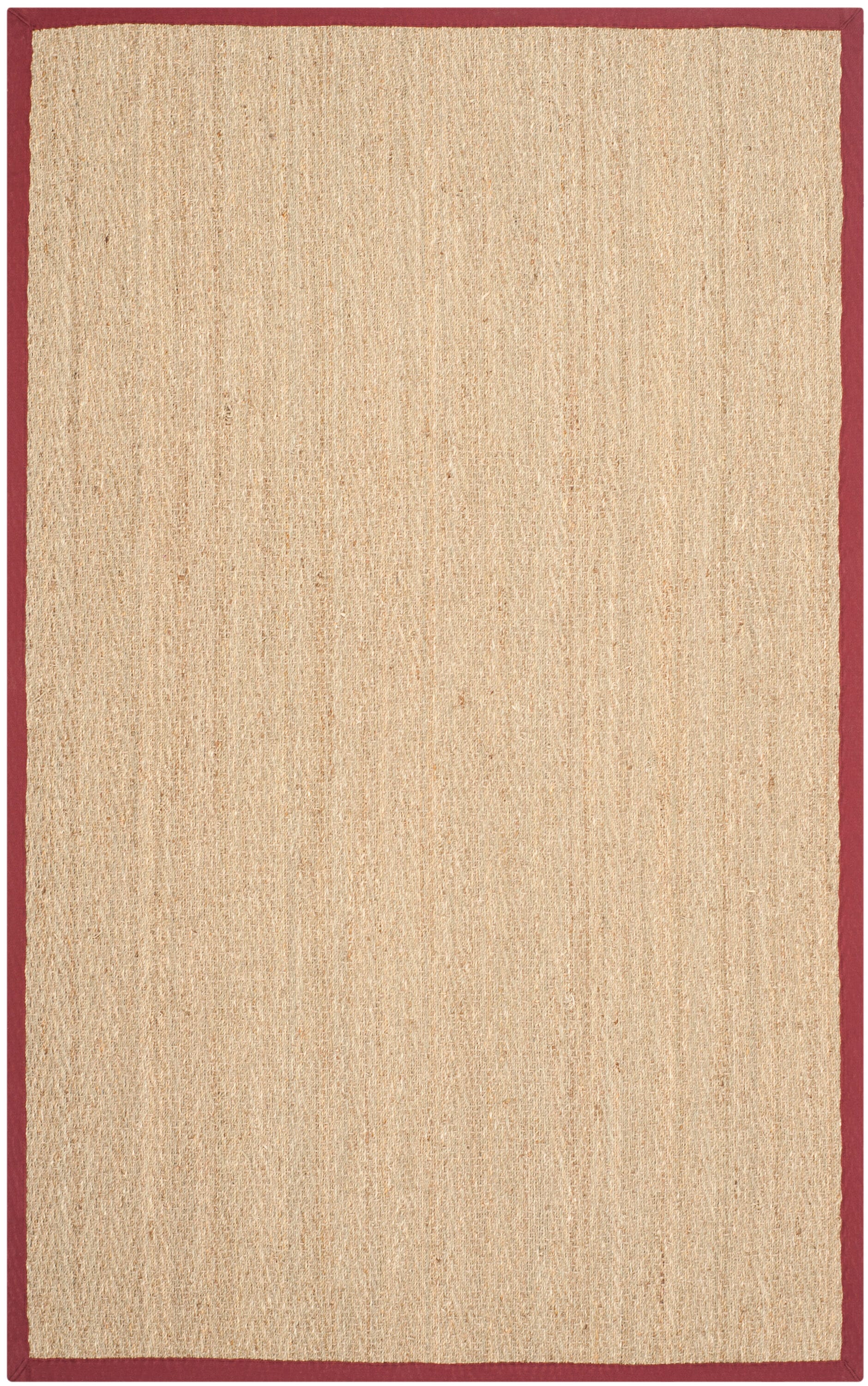 Safavieh NF115D-5 Natural Fiber Montauk 5 x 8 (ft) Loomed Seagrass Natural/Red Rectangular Indoor Chevron Coastal Area rug