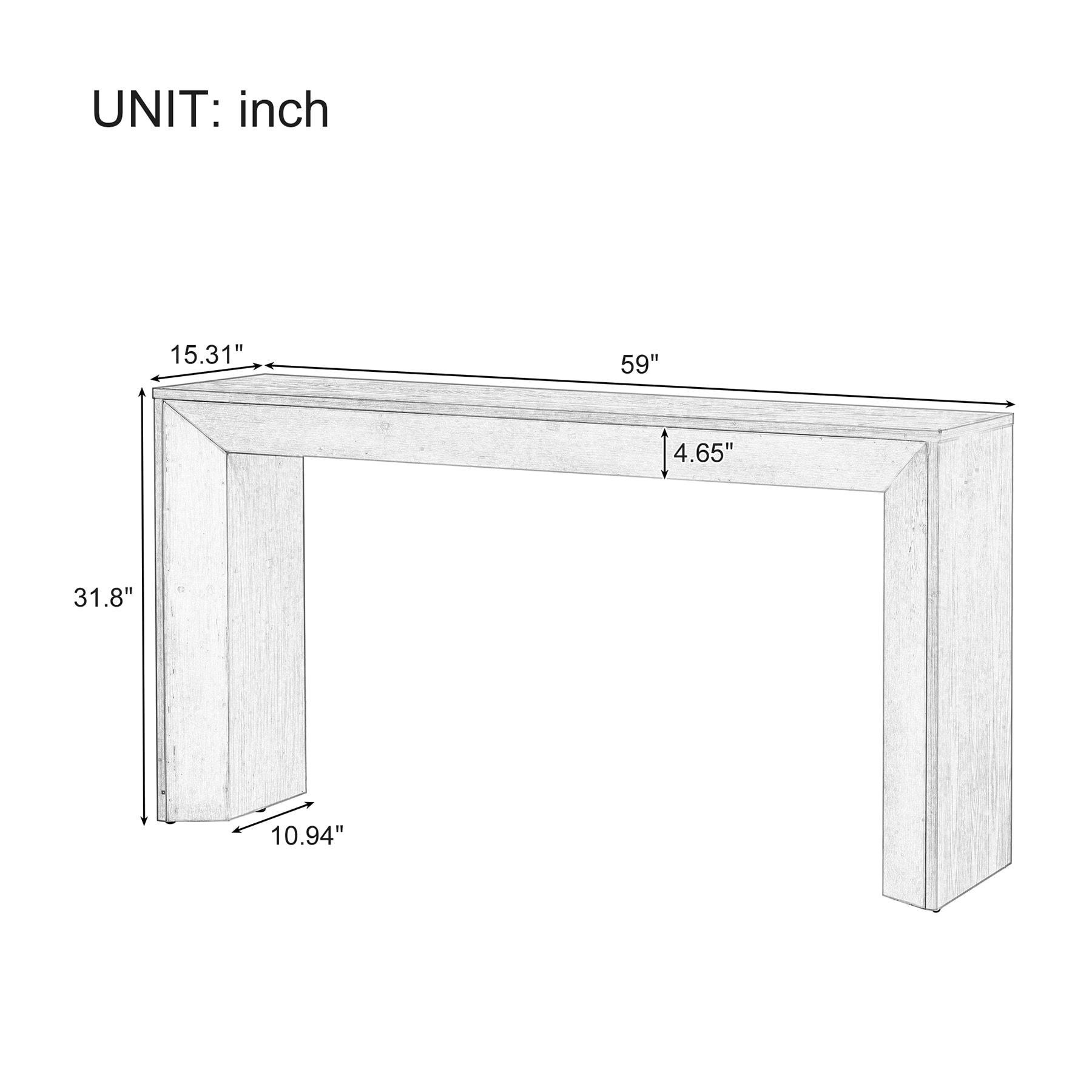 SINOFURN SYA330150BK Console-Sofa-Tables - View #4