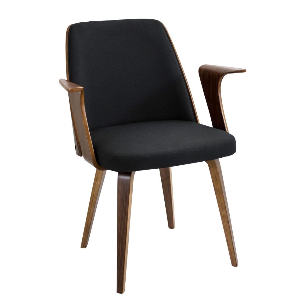LumiSource CH-VRDNA WL+BK Verdana Midcentury Walnut, Black Accent Chair