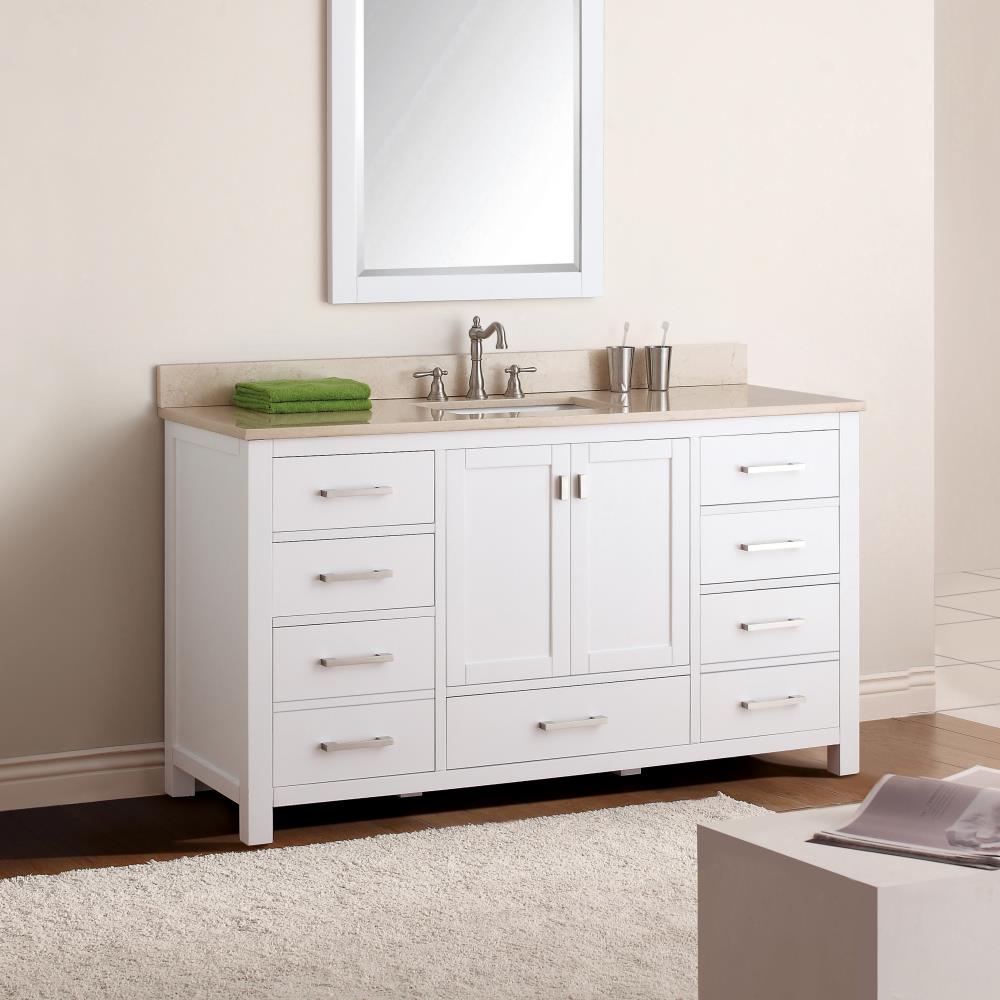 Avanity Modero 61-in White Undermount Single Sink Bathroom Vanity with ...