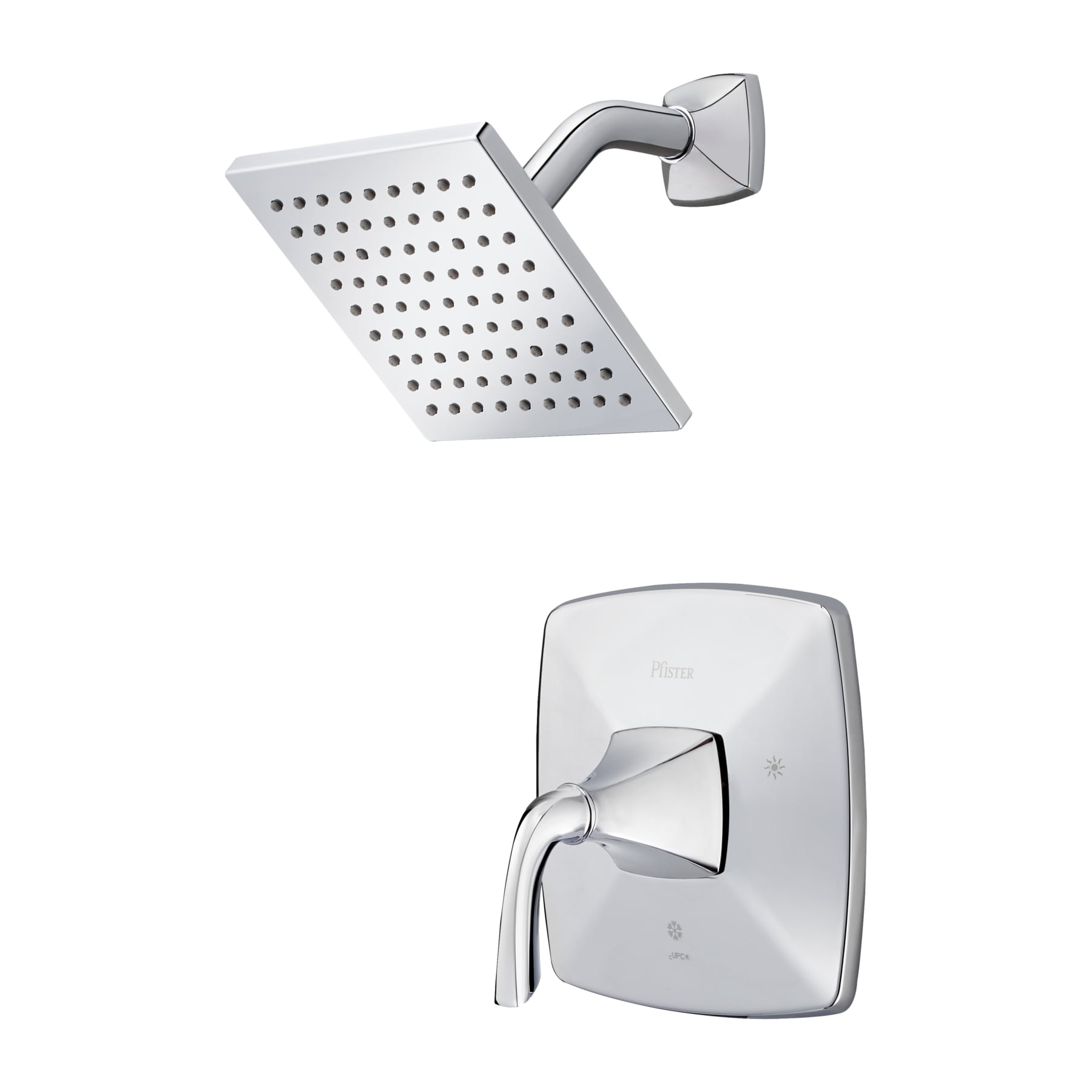 Pfister LG89-7BSC Bronson Polished chrome 1-handle Single function 6.0-in Square Shower Faucet