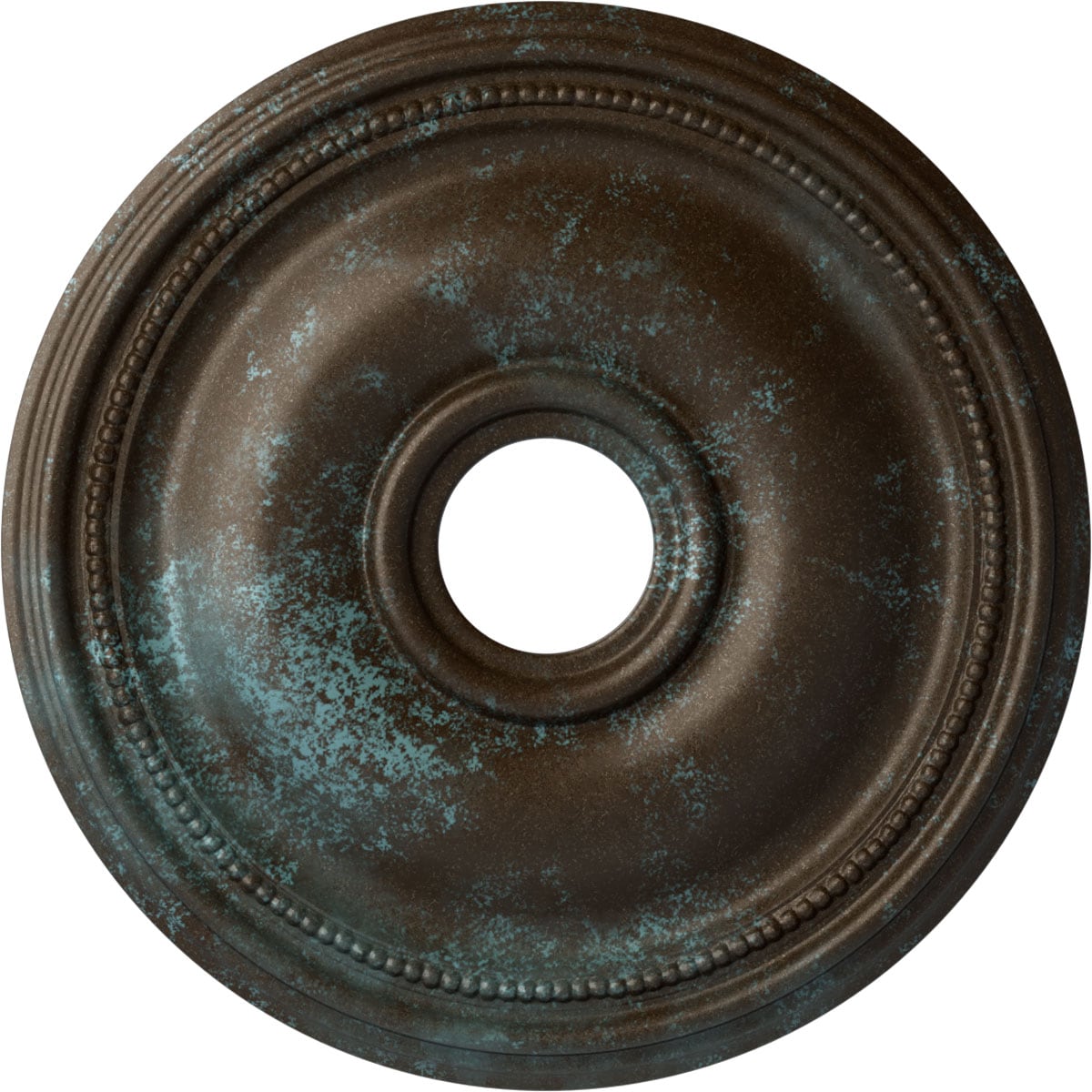 Ekena Millwork CM18BRBBS Bradford 18.125-in W x 18.125-in L Painted Bronze Blue Patina Polyurethane Whole Ceiling Medallion