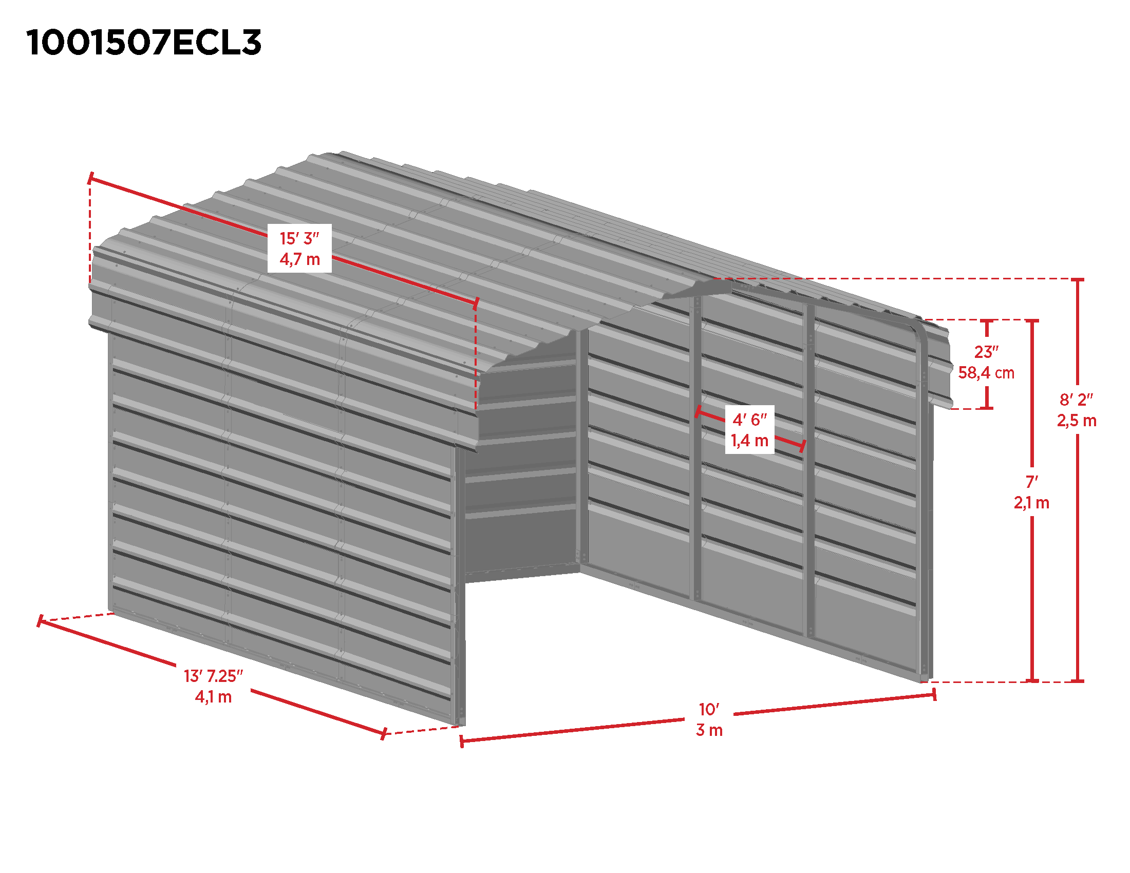 Arrow CPH101507ECL3 Carport-Covers - View #2