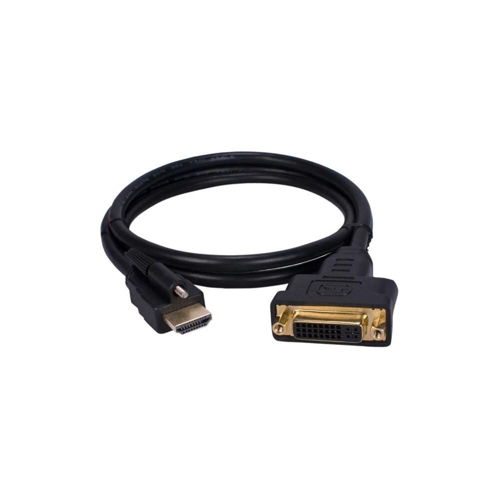QVS DBHDVISX-1M  HDVISX-1M 1m DVI Female to Locking HDMI Male Adapter