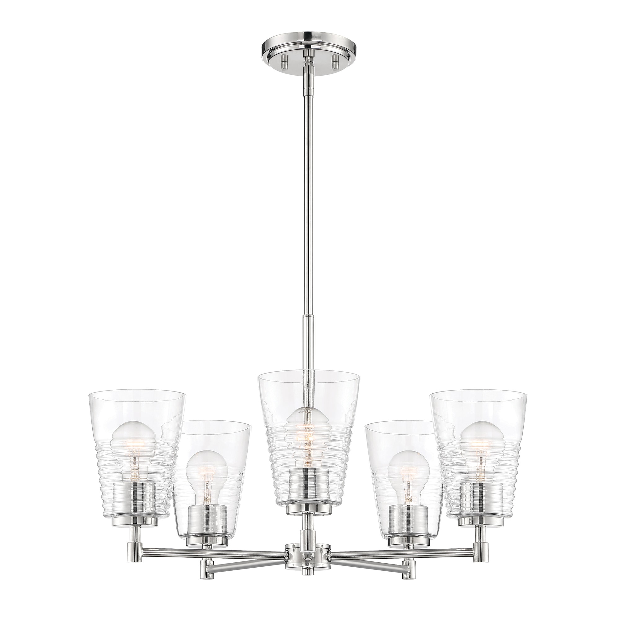 Designers Fountain D230M-5CH-PN Ingo 5 -Light Polished Nickel Modern/contemporary For Use in Bedrooms, Dining Rooms, Foyers, Living Rooms Chandelier