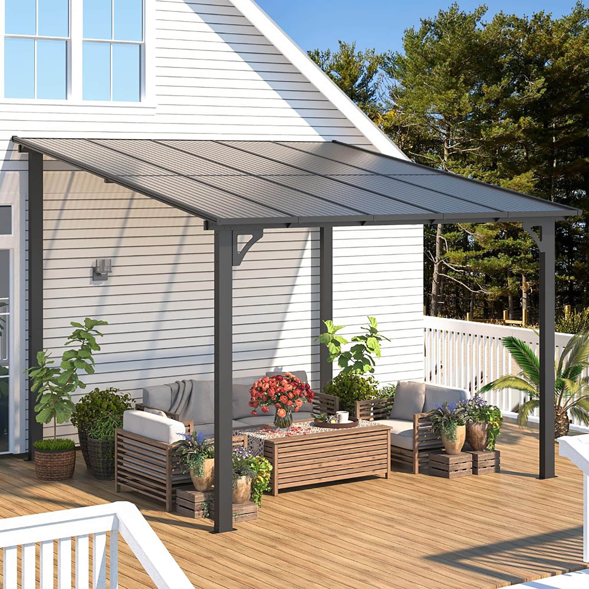 Clihome CL-16302BK Wood-Resin-Gazebos - View #3