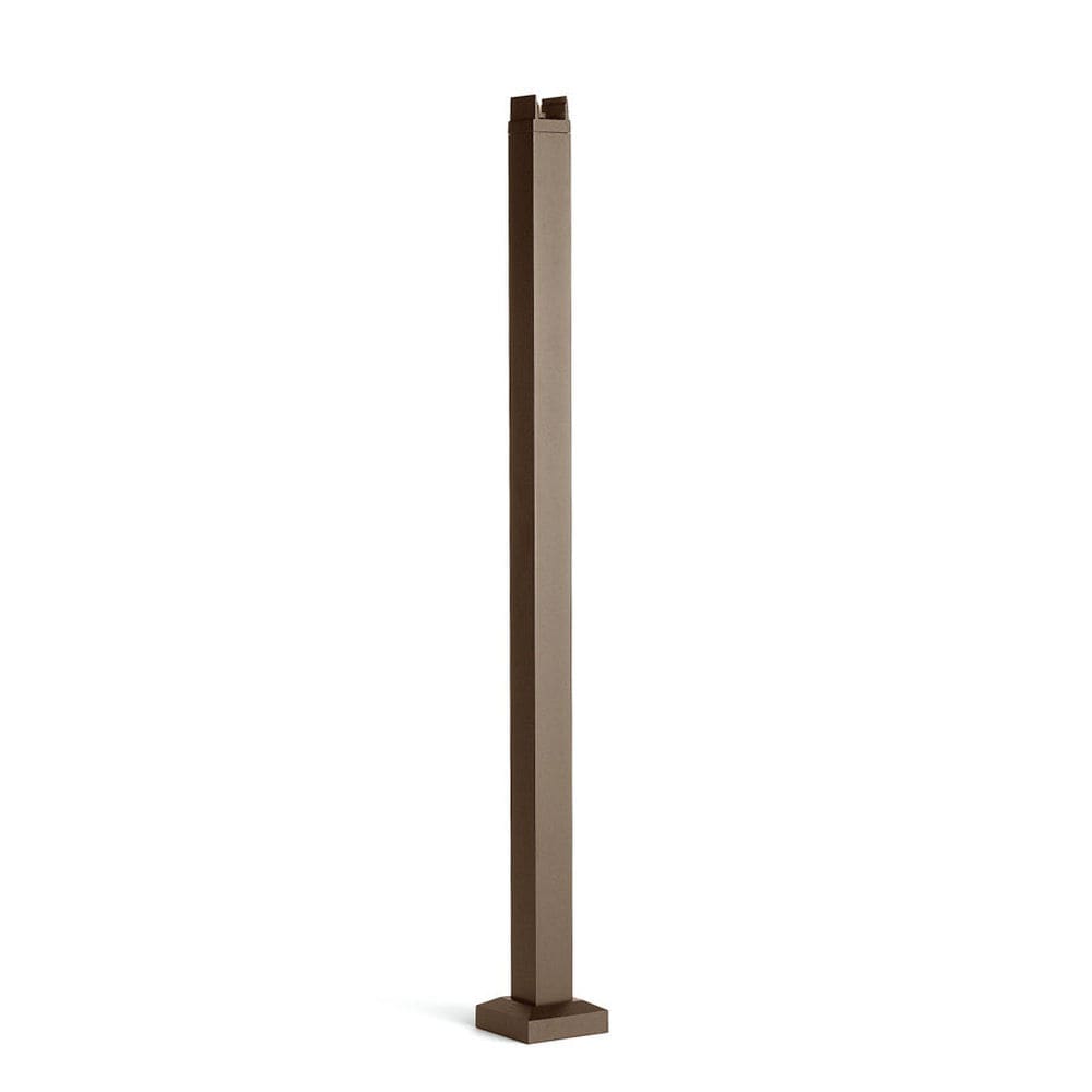 Signature Railing 2.5-in x 2.5-in x 3-1/4-ft Bronze Aluminum Deck Post | - Trex BZAL252536RCCP