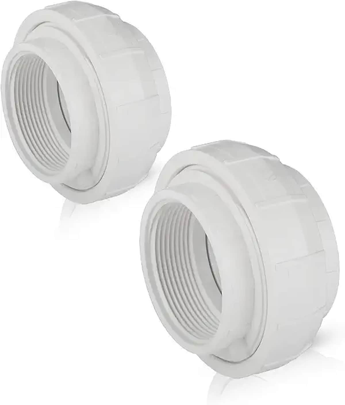 EFIELD  2-Pack 2 Inch PVC FNPT Union Coupling Schedule 40 FIP x FIP For Residential Commercial Agricultural and Light industrial Applications