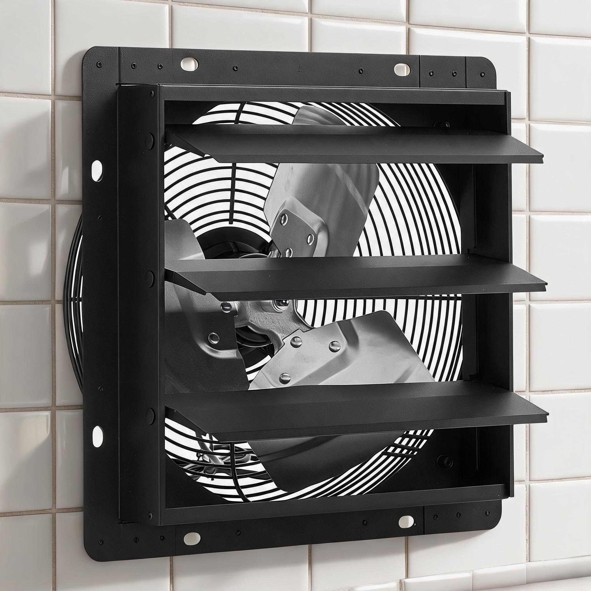 Watnature Classic Black Steel 10 Inch Shutter Etimeshaust Fan for Attic Garage and Greenhouse Ventilation #X7BPN7ZDH5RG