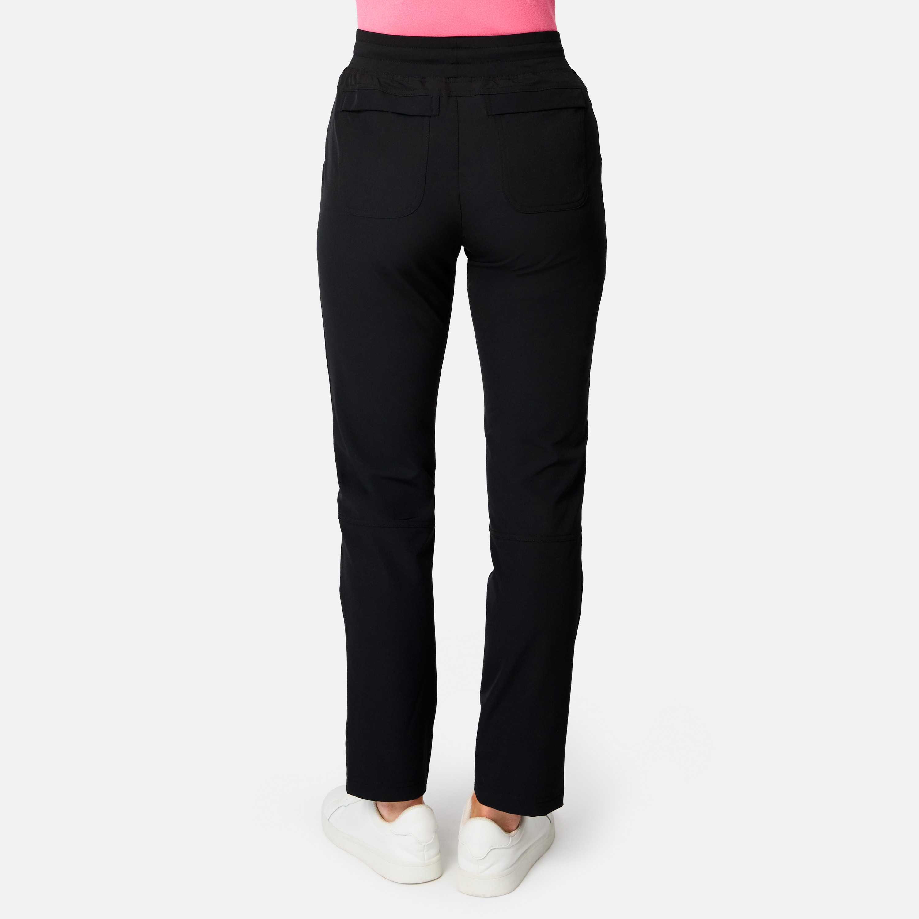 free country get out there women's tapered fit black knit work pants ( l )
