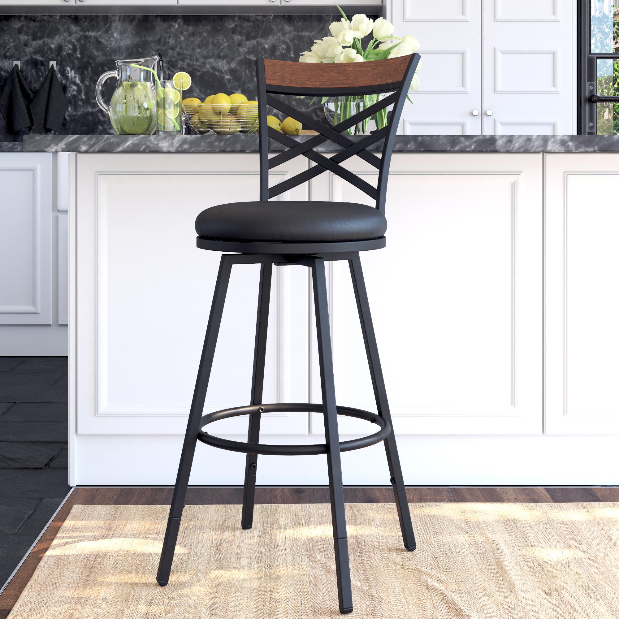 DHP Lesley Upholstered Seat Swivel Barstool in the Bar Stools & Counter ...