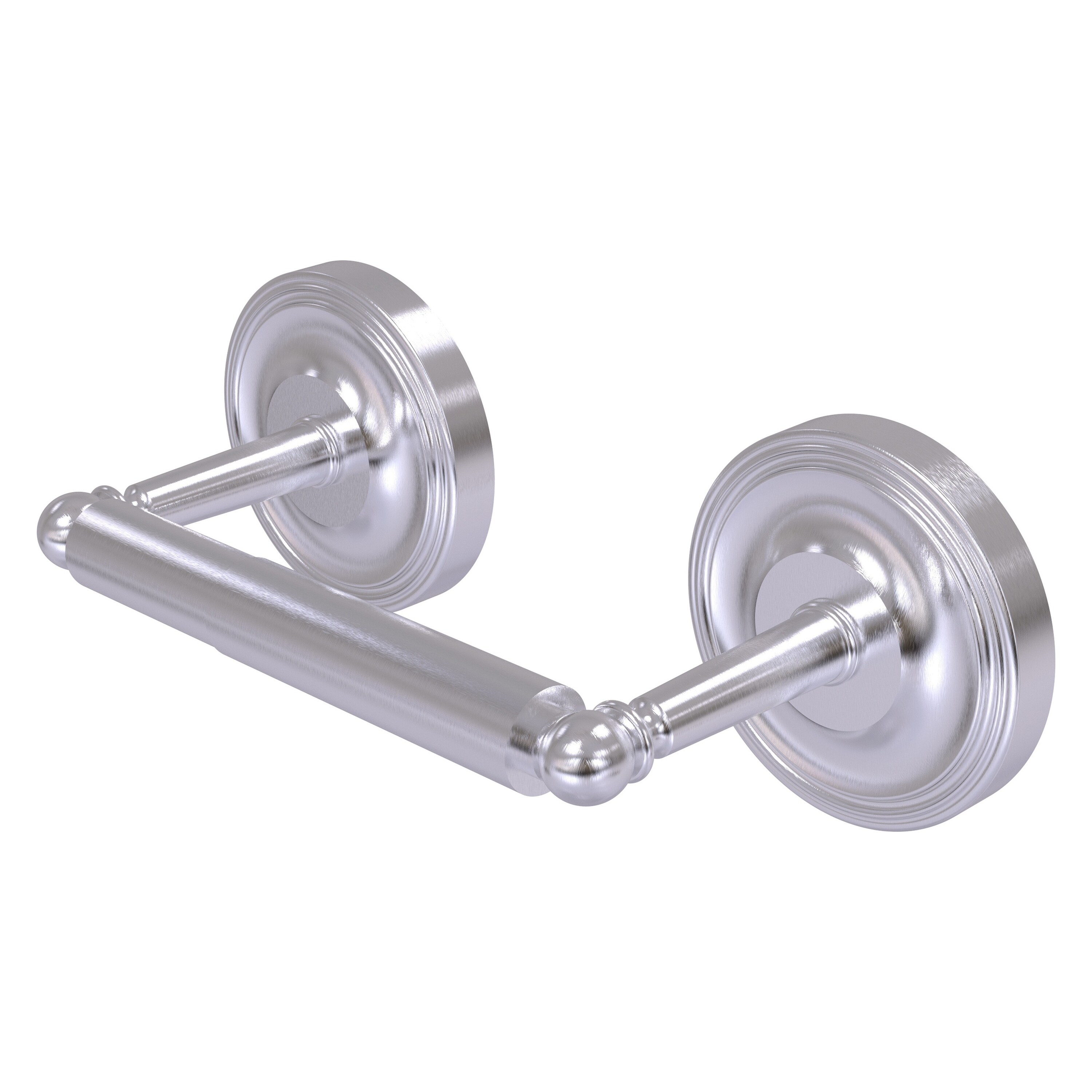 Allied Brass R-24-SCH Regal Satin Chrome Wall mount Double post Toilet Paper Holder 1 -Rolls with Storage