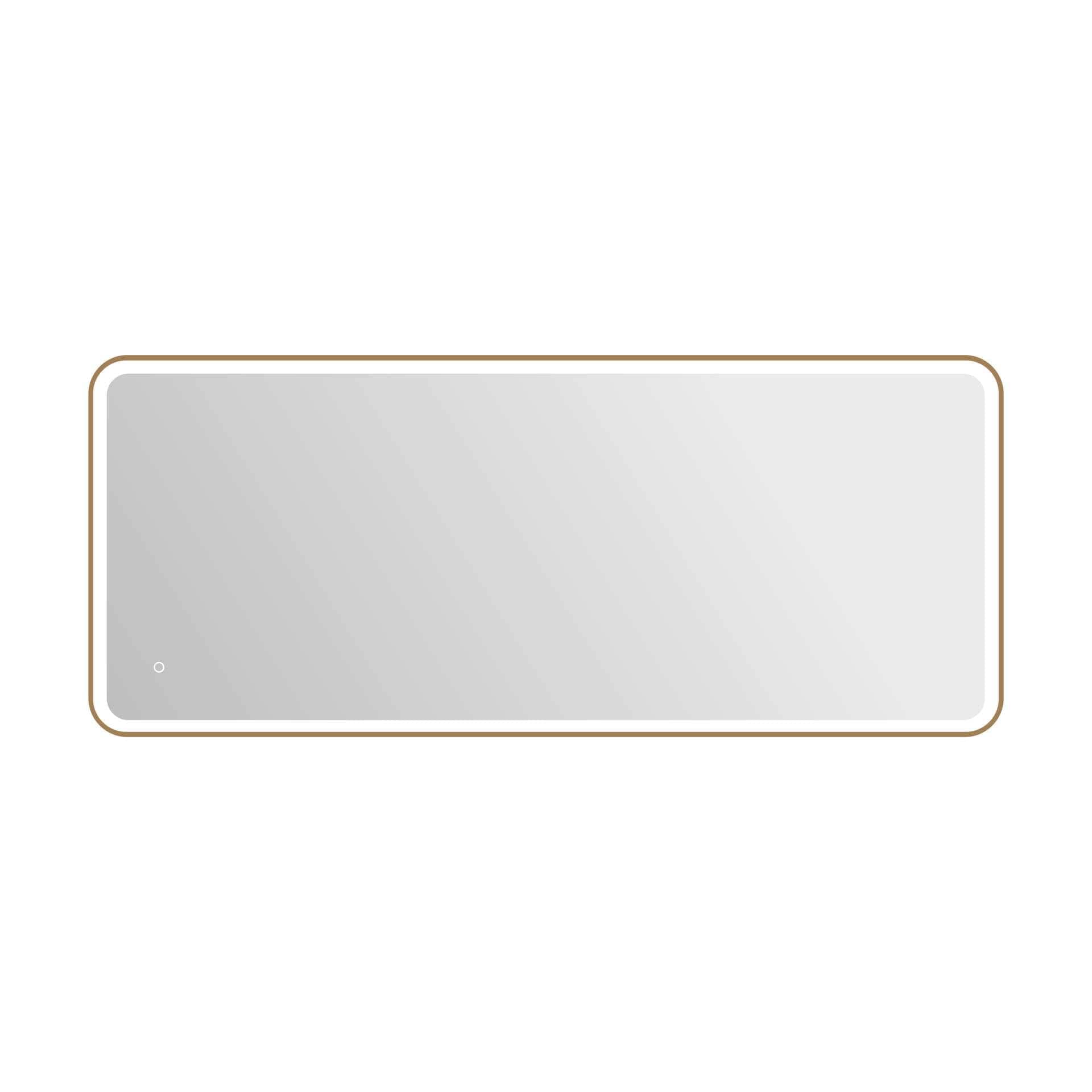 Simply Living Home Seraphine 72 inch Rectangle LED Front and Backlit Wall Mirror in Satin Gold