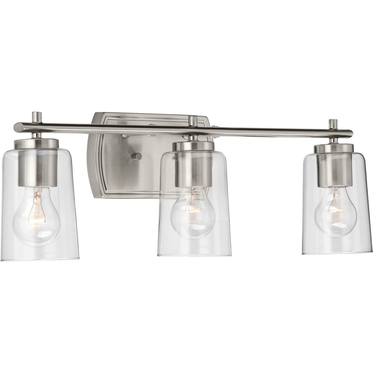 Progress Lighting Adley 23-in 3-Light Brushed Nickel Transitional ...