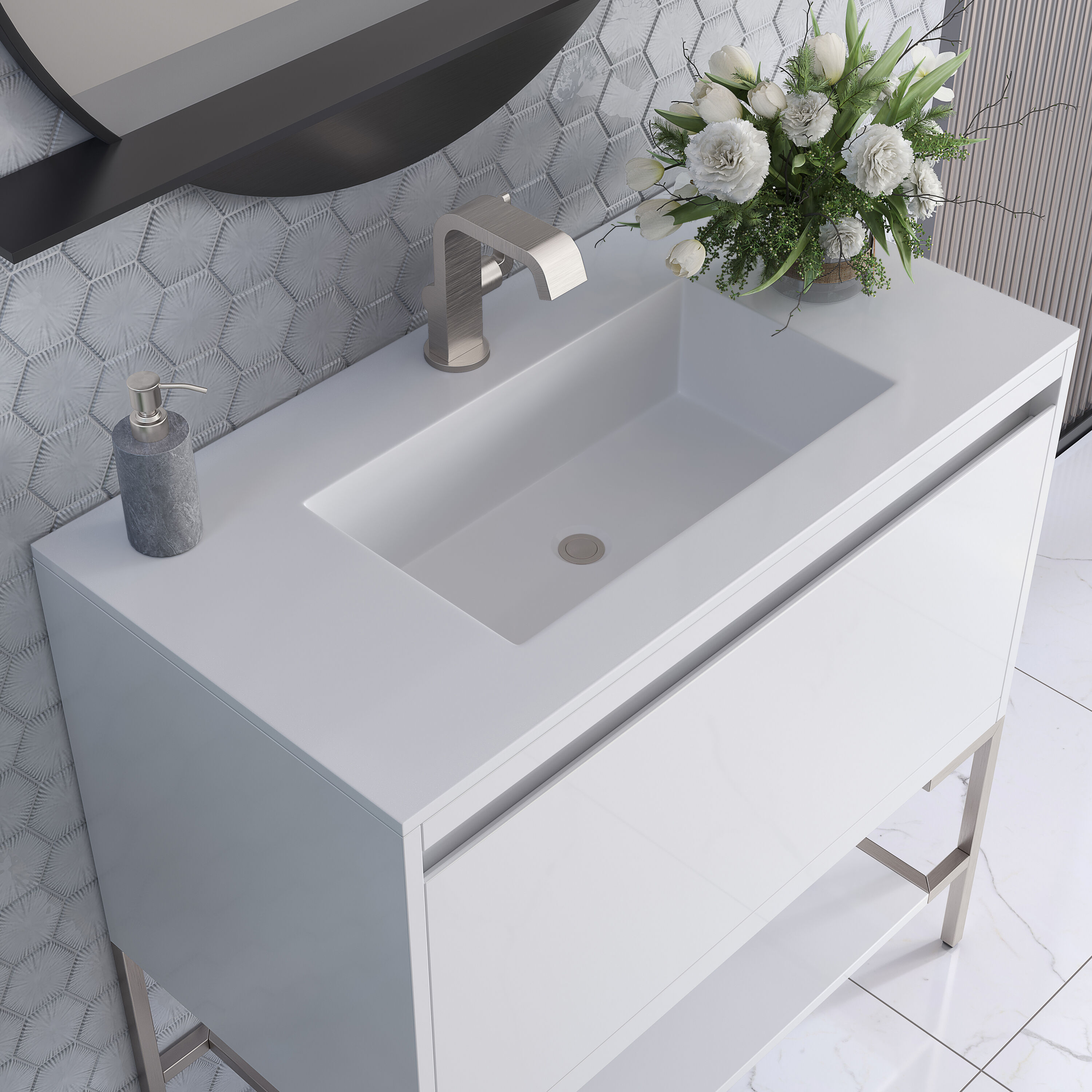 James Martin Vanities 805-V35.4-GW-BN-GW Bath-Vanity-Combo - View #7