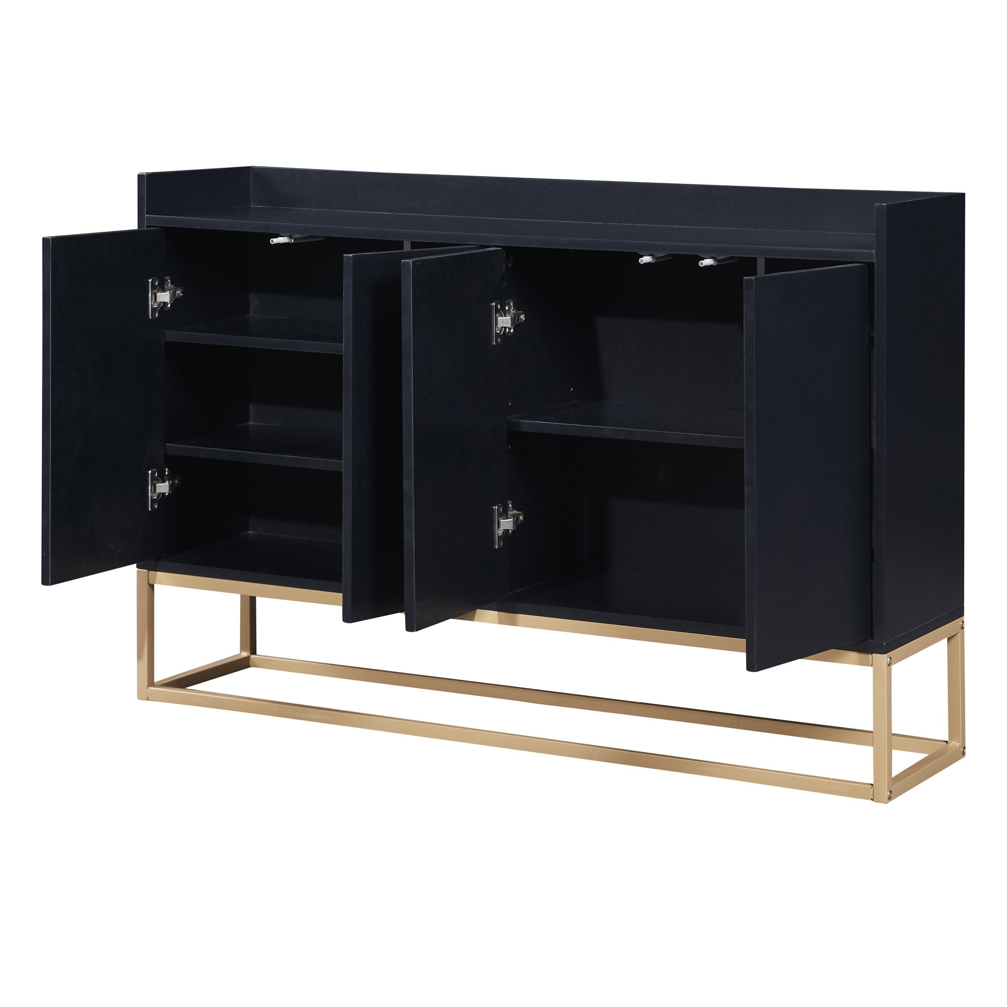 Qualler TEAPR0903B Contemporary/Modern Black Rubberwood Sideboard