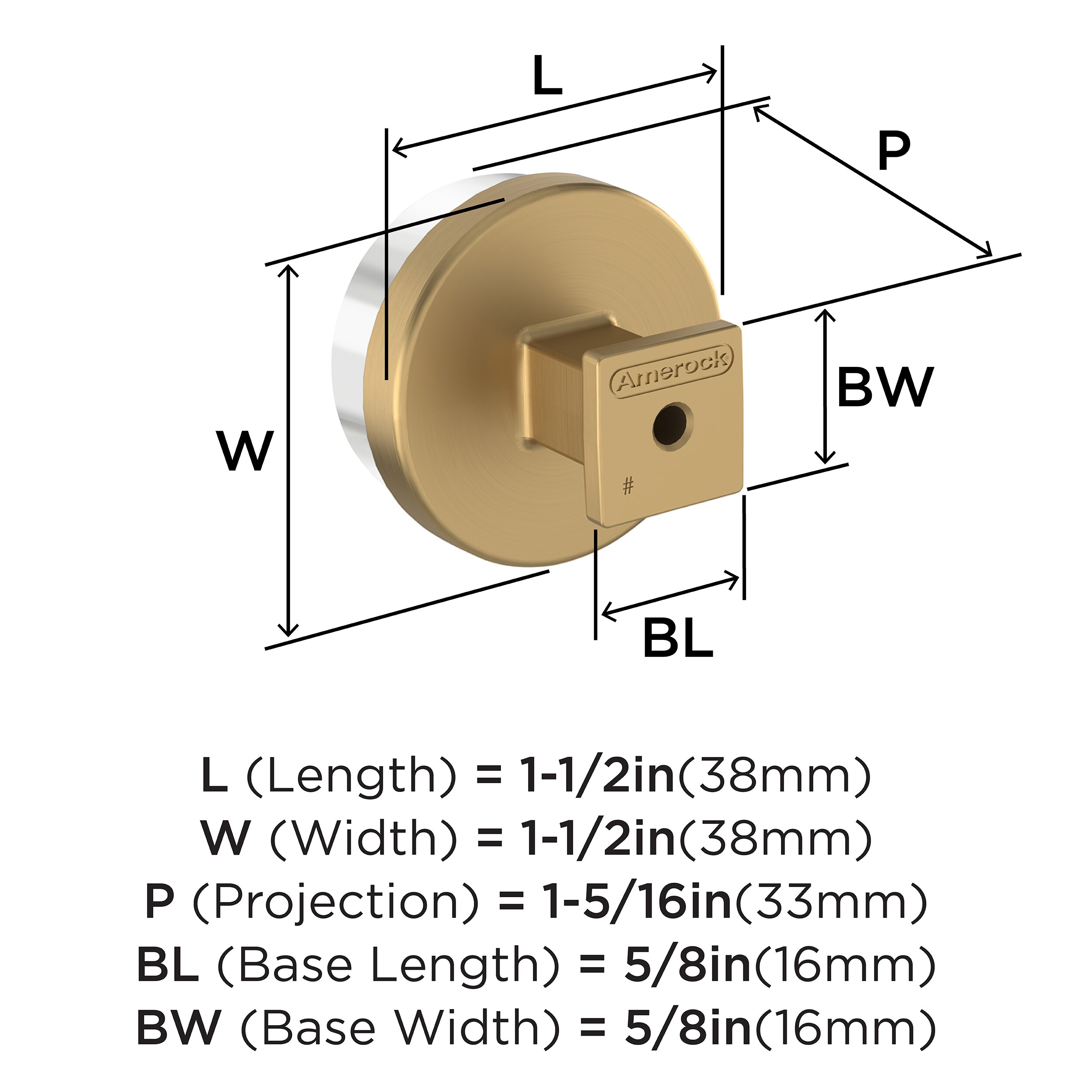 Amerock BP36976CCZ Cabinet-Knobs - View #4