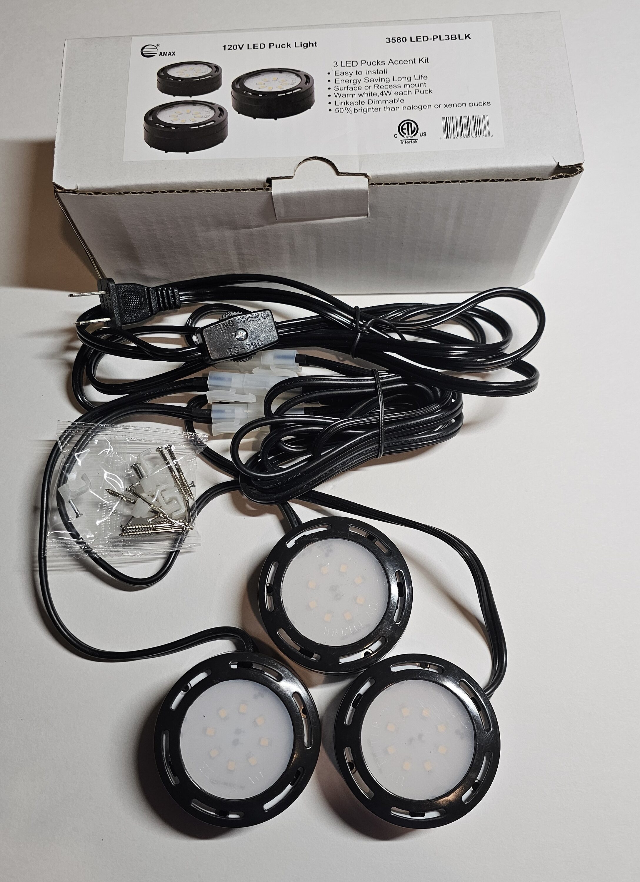 Amax Lighting LEDPL3-BLK Puck-Lights - View #3