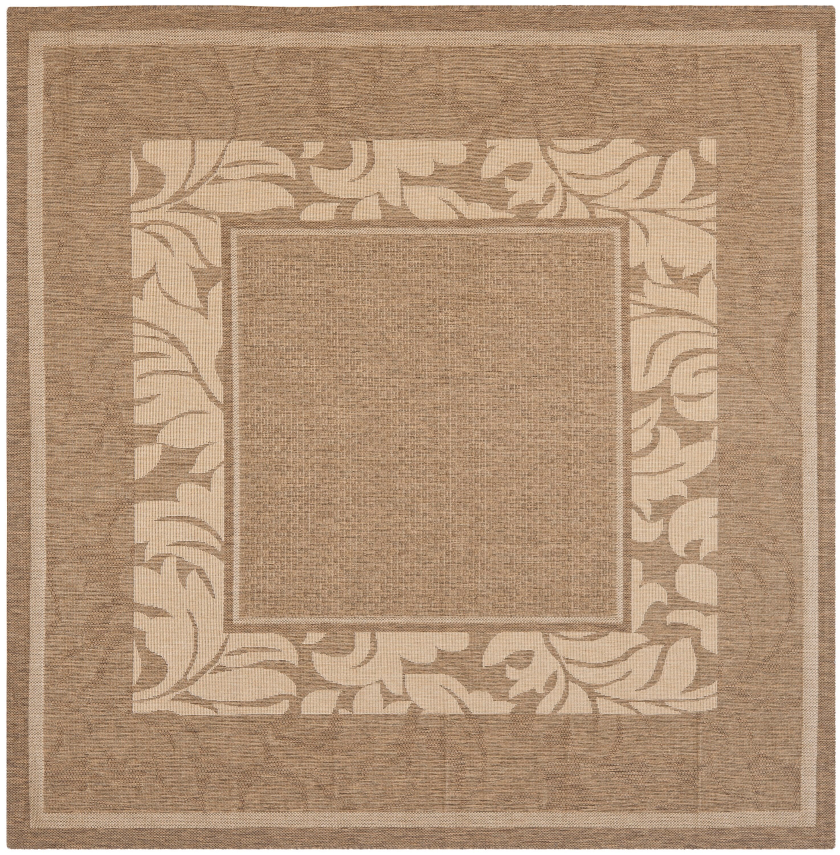 Safavieh Courtyard 7' Square Brown/Natural Indoor/Outdoor Area Rug