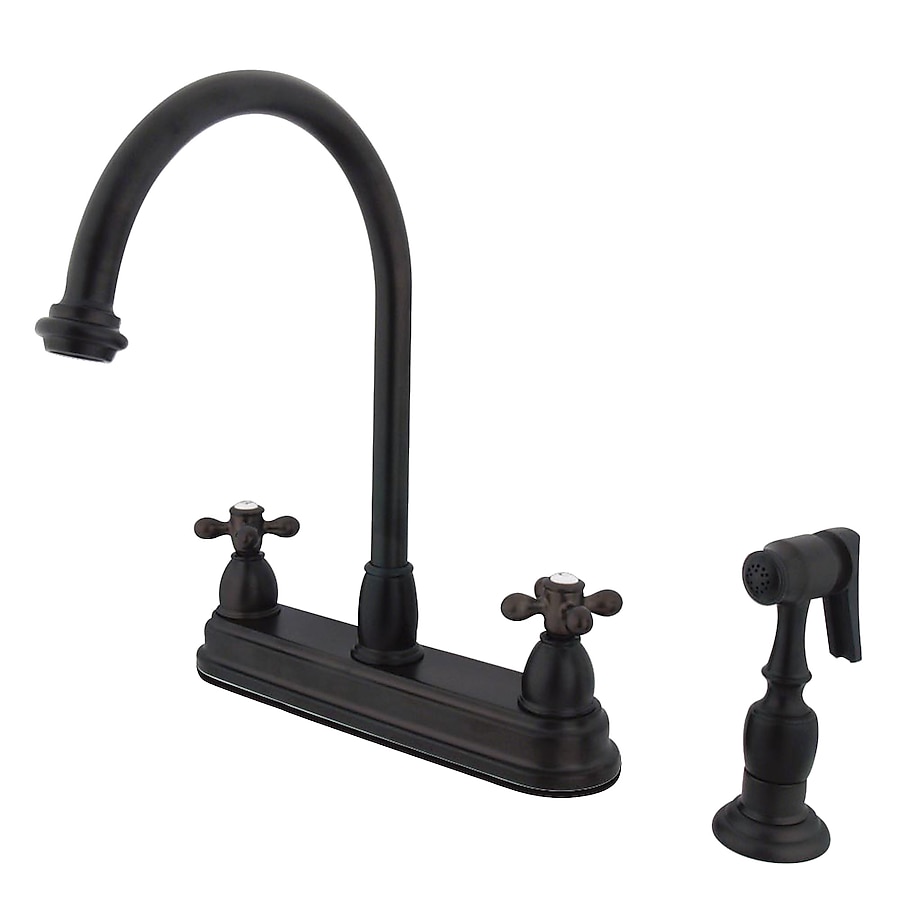 Elements of Design Oil-Rubbed Bronze 2-Handle Deck-Mount High-Arc Handle Kitchen Faucet (Deck Plate Included) Elements of Design Oil-Rubbed Bronze 2-Handle Deck-Mount High-Arc Handle Kitchen Faucet (Deck Plate Included)