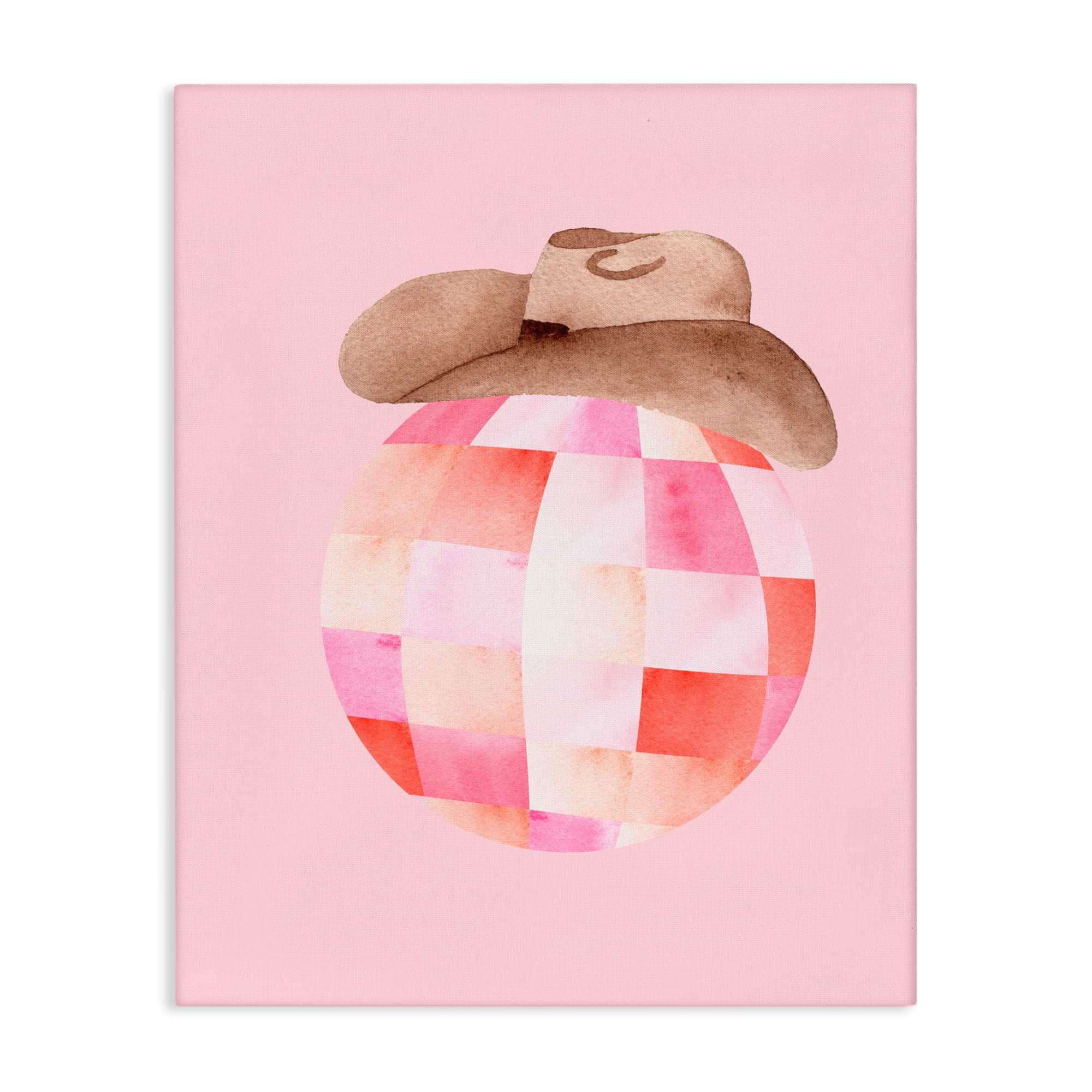 Stupell Industries Rosy Disco Cowgirl Hat Canvas Art 30 x 40