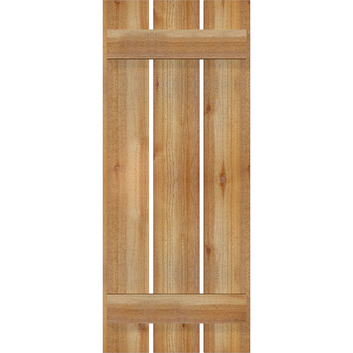 Ekena Millwork RBS06S17X041RWR 17.125-in W x 41-in H Unfinished Paintable/Stainable Board and batten Spaced Wood Exterior Shutters ( 2 -Pack )