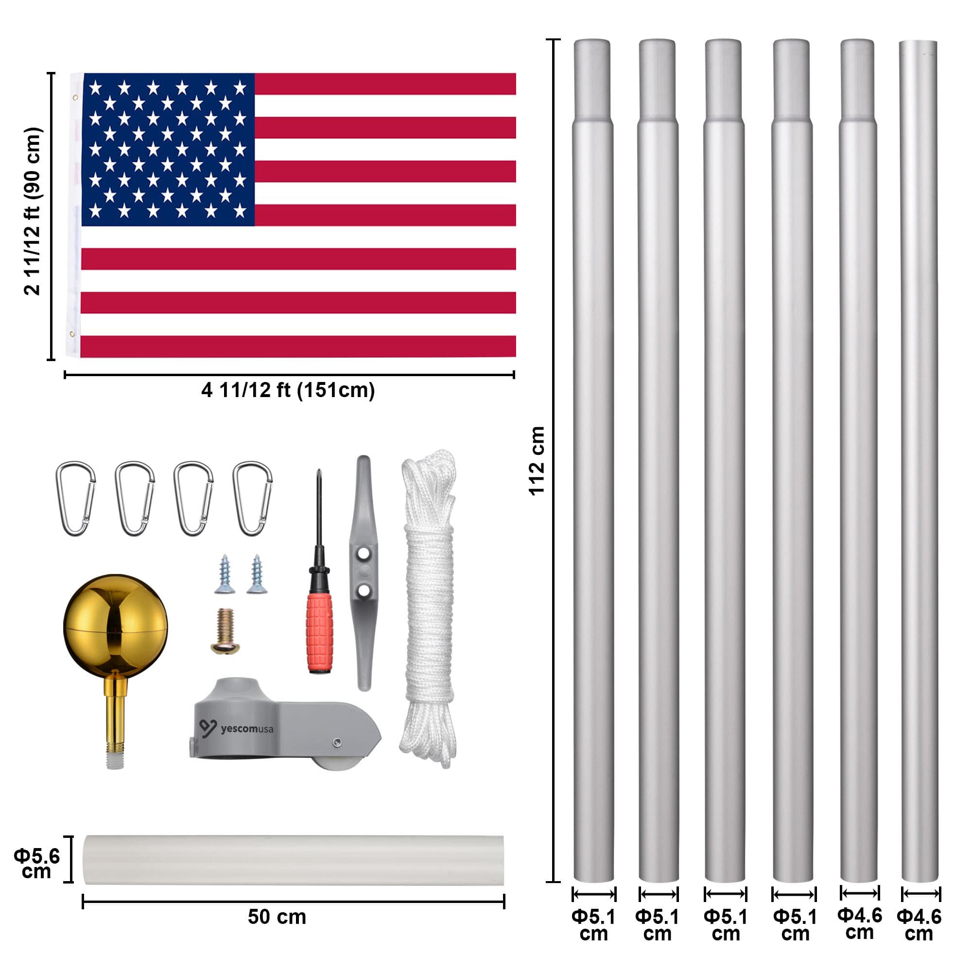 Yescom 22FLPSET040-20-11-LO Flag-Poles - View #8