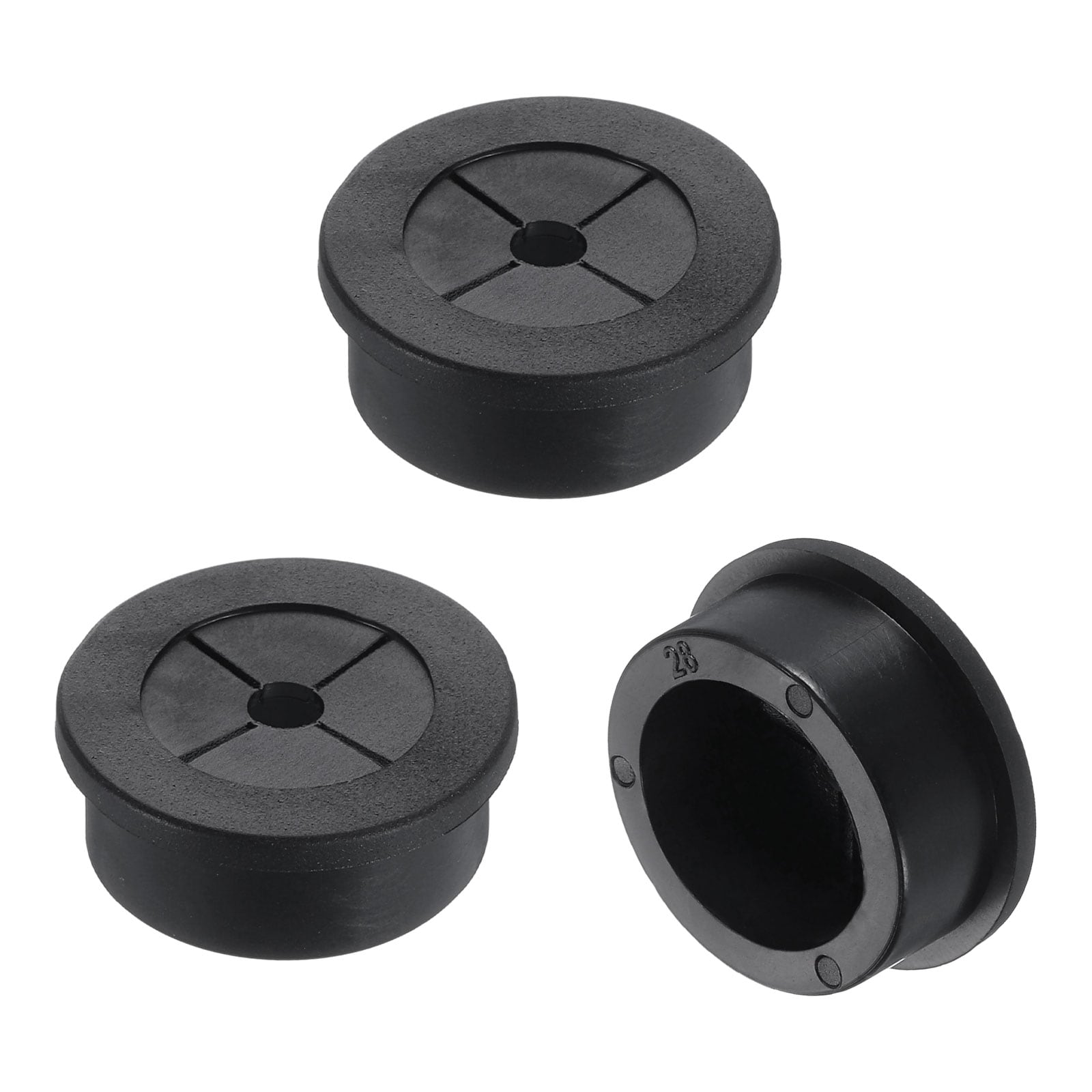 Unique Bargains 3pcs Cable Cord Grommet 1 1/8inchinch (28mm) Desk Grommet Flexible Rubber Grommets Wire Hole Cover Pass Through for Office Computer Desk Wire Organizer Black #S26032300UX1094