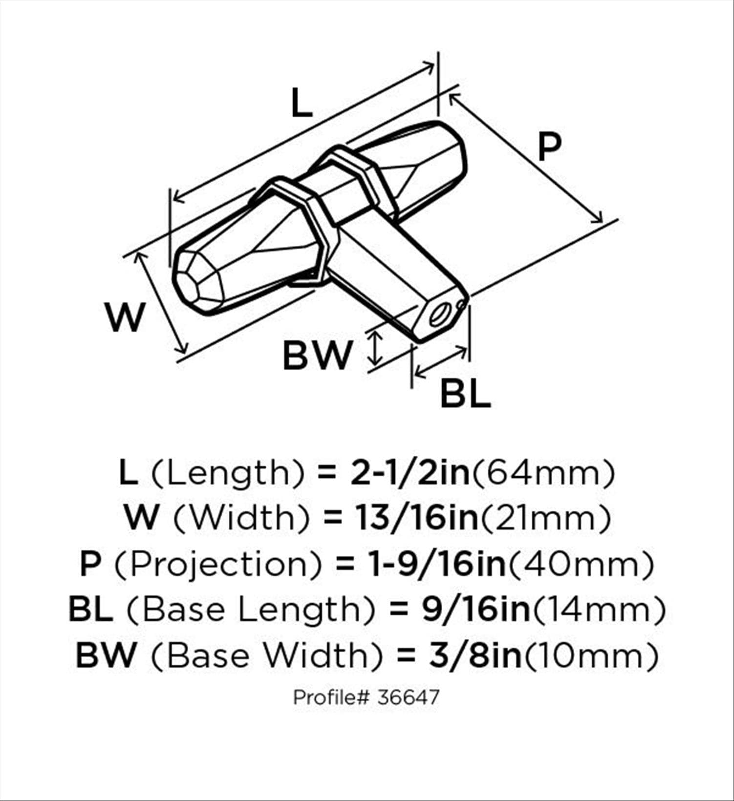 Amerock BP36647MWBBR Cabinet-Knobs - View #3