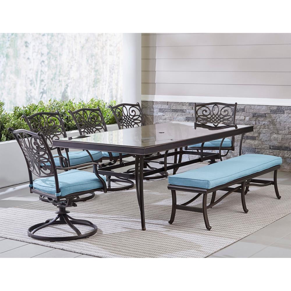 Hanover TRADDN7PCSW5GBN-BLU Patio-Dining-Sets - View #12