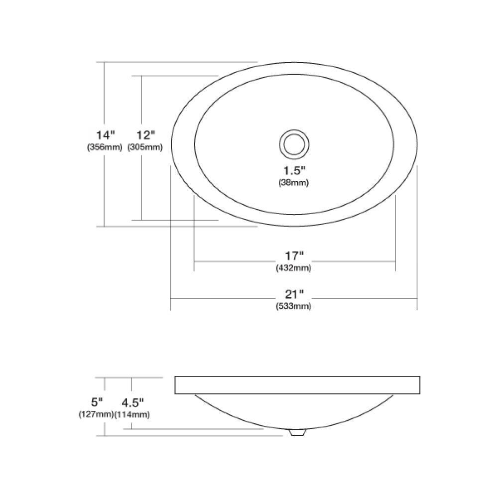 Native Trails Brushed Nickel Copper Drop In Oval Modern Bathroom Sink