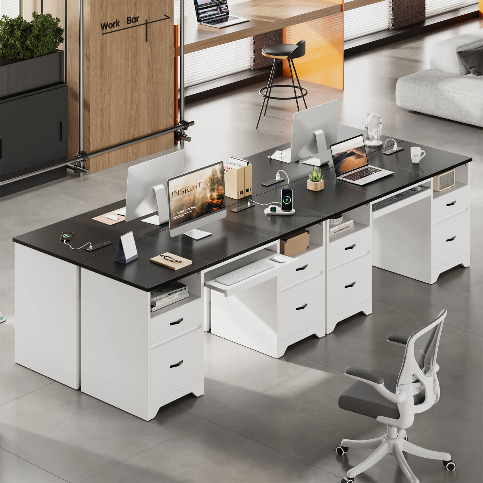 Bestier LOW-H104415SUS-BLK desks - View #3