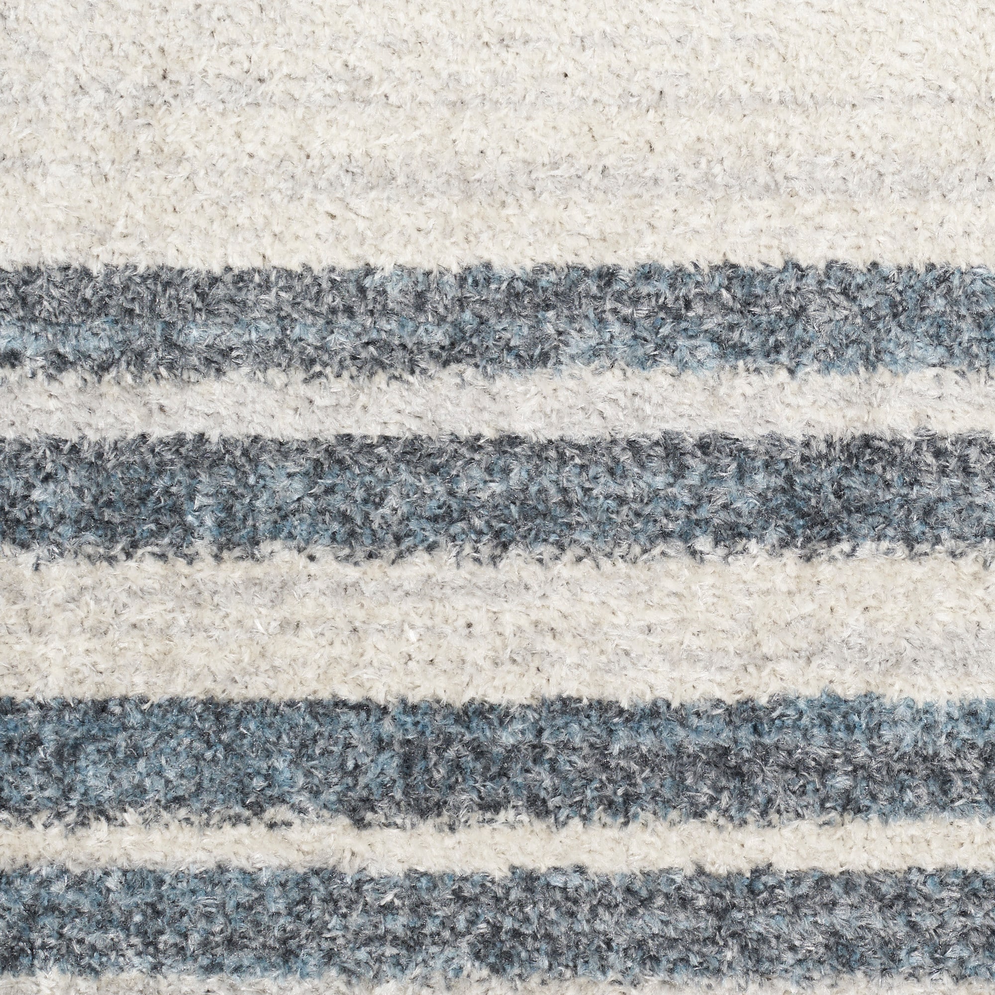 Scandinavian Charm Ivory & Blue Stripe Synthetic Rug, 2'2" x 4'