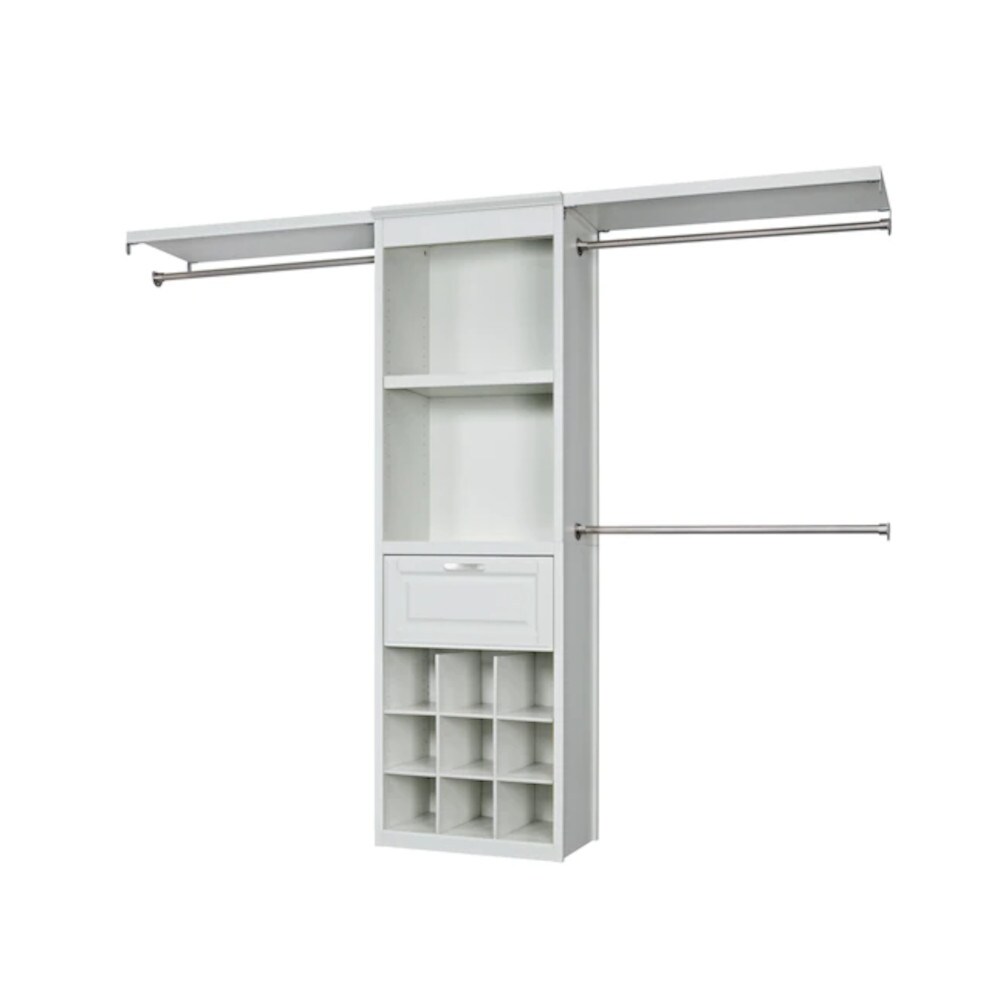 allen + roth Hartford 2ft to 8ft W x 6.83ft H White Solid Shelving