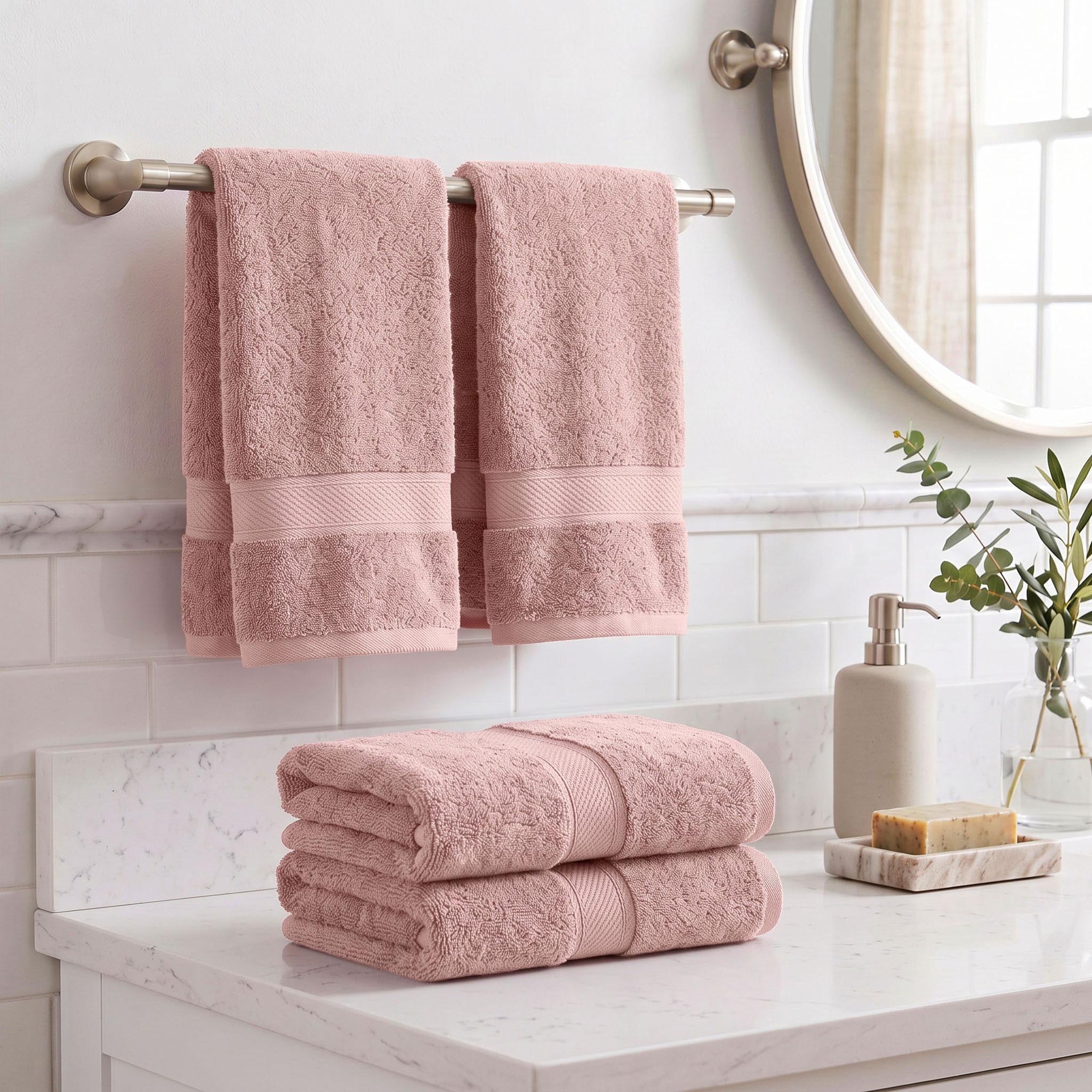 Superior 4 -Piece Tea Rose Egyptian cotton Hand towel Madeline Towels