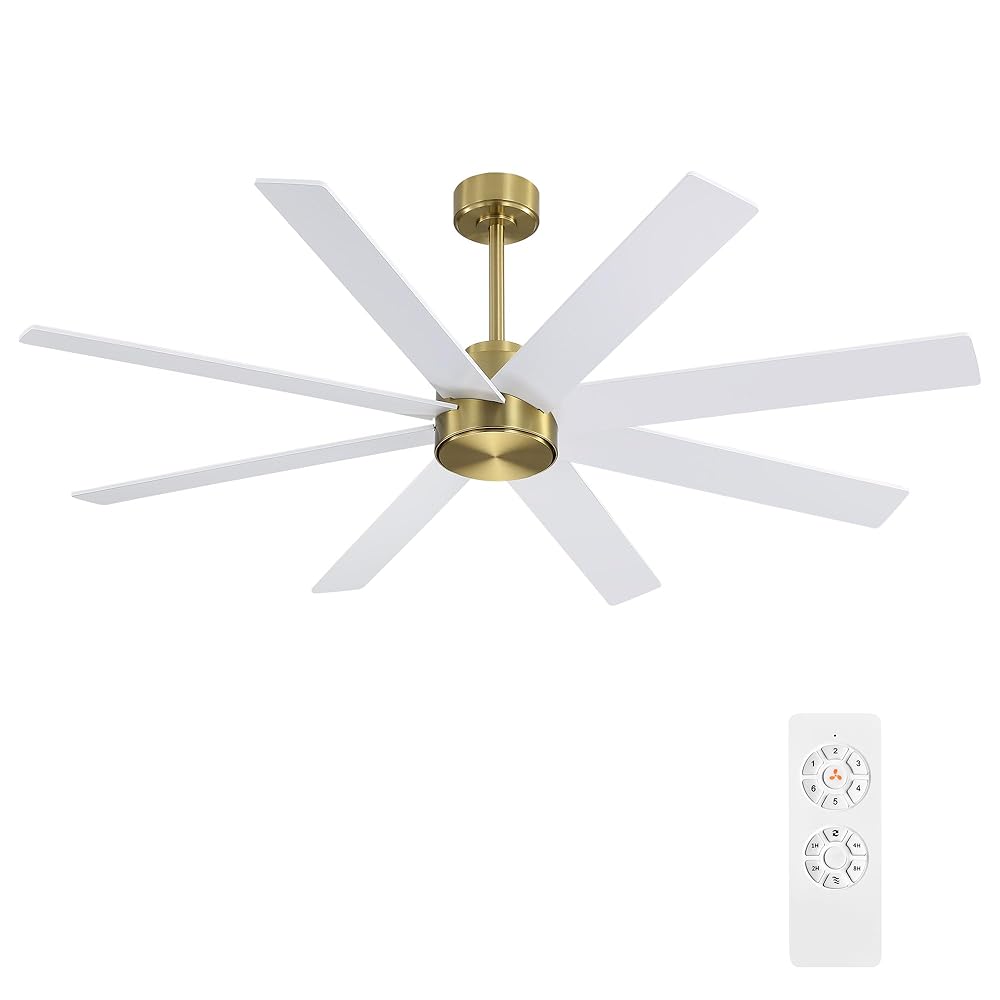 MLIAN WBCF-BS302-GW 72-in Integrated LED White with White Blades Ceiling Fan With Light ( 8 -Blade )