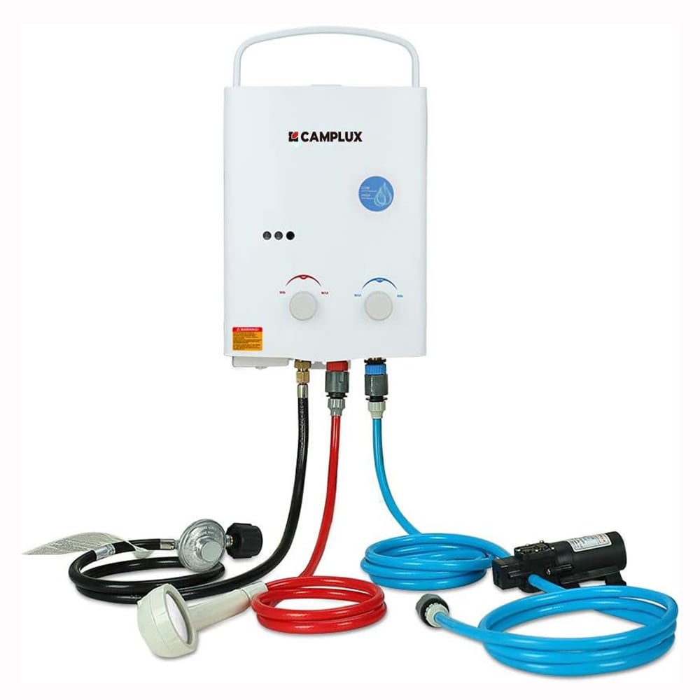 Camplux AY132P43 Portable 1.32-GPM 34000-BTU Outdoor Liquid Propane Tankless Water Heater