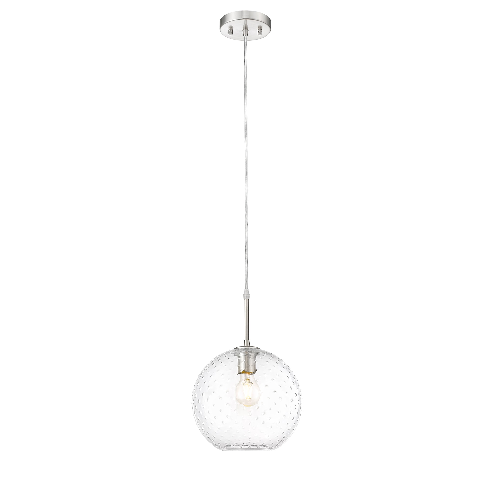 OVE Decors 15LPE-MANI10-LNB Manika Brushed nickel Glam Seeded glass Globe Medium Hanging Pendant light