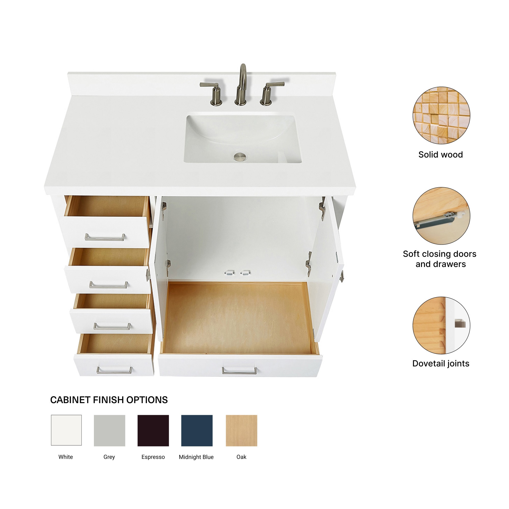 ARIEL A043SRWQRVOWHT Bath-Vanity-Combo - View #5