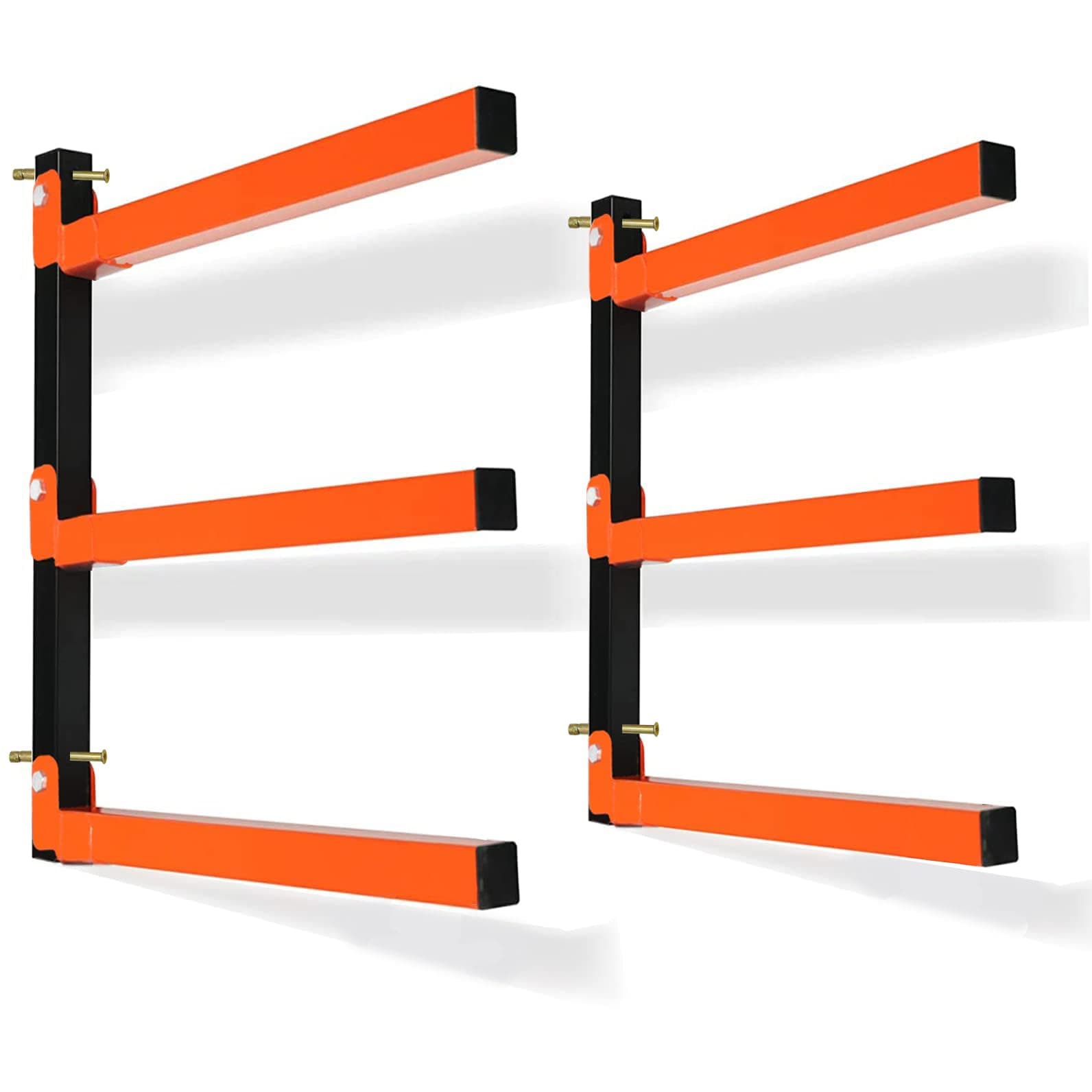 DYRCJ  3 Level Metal Storage Rack Heavy Duty Wall Mount 330 lb Capacity for Lumber Wood Pipes Garage Workspace 2 Pack durable home and garden