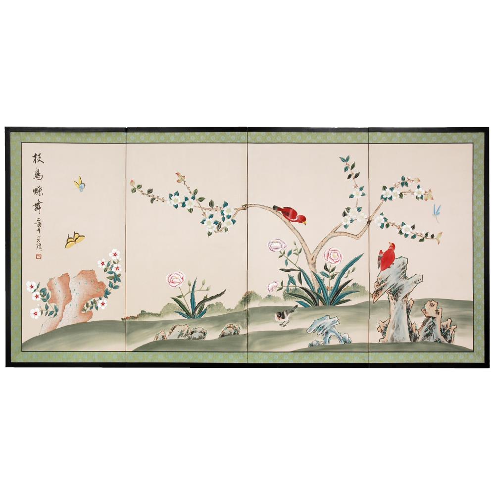 Oriental Furniture Butterfly and Flowers ART-WCOLOR3