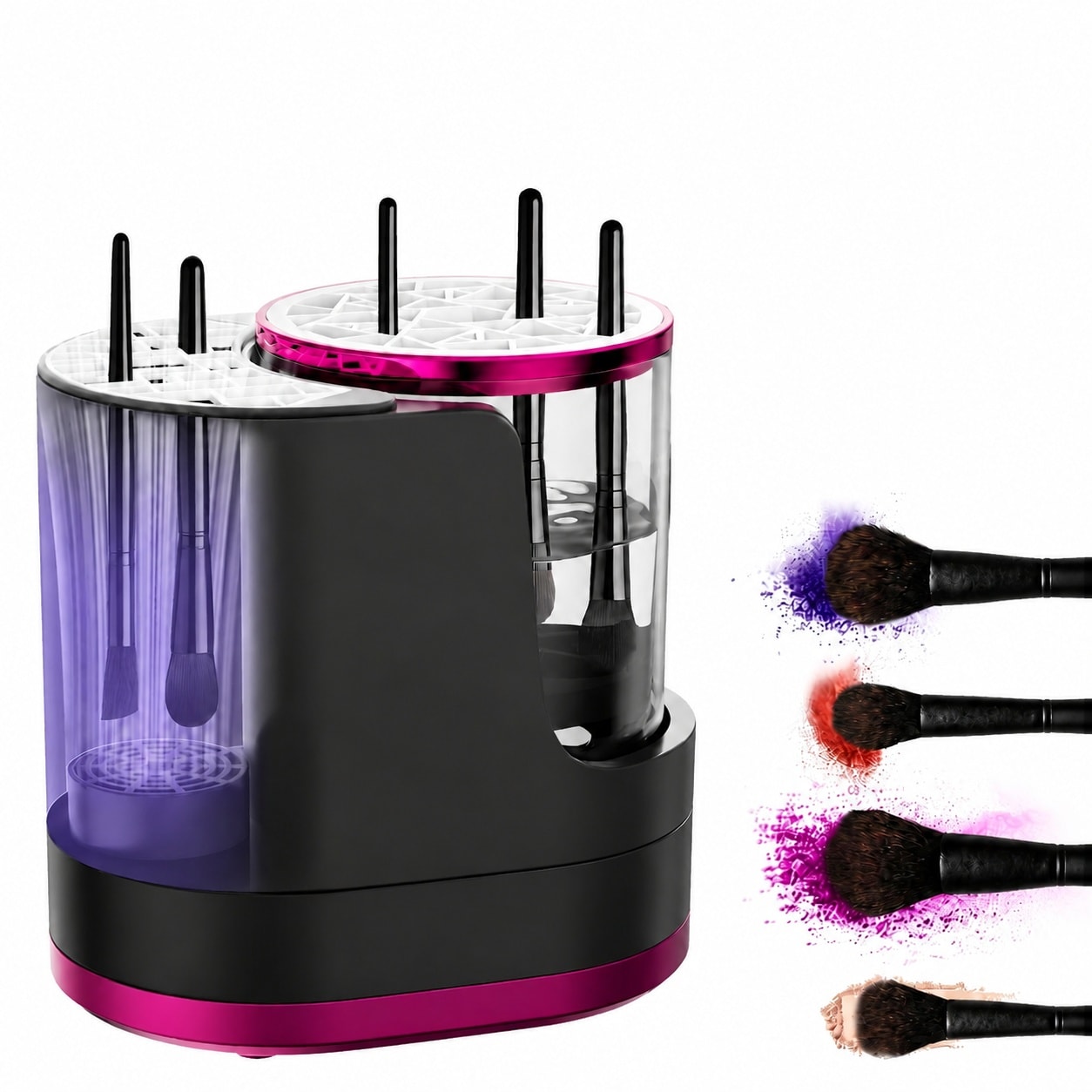Yichuhaoxi LYI0711Y059  Electric Makeup Brush Cleaner 3 in 1 Automatic Deep Cleaning with Dryer USB Portable for All Size Beauty Brush Set Grey