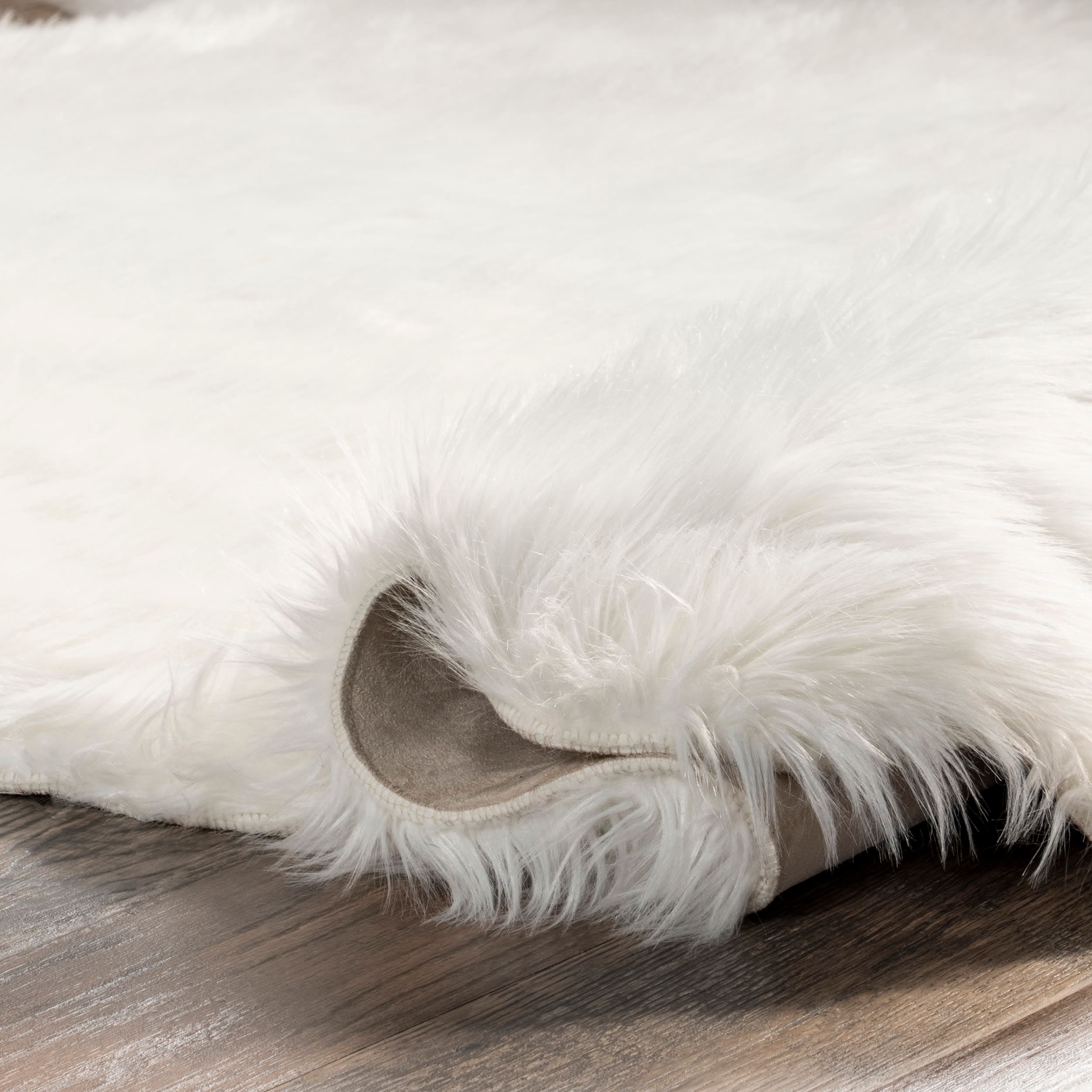 Deonna 64" White Faux Sheepskin Shag Area Rug