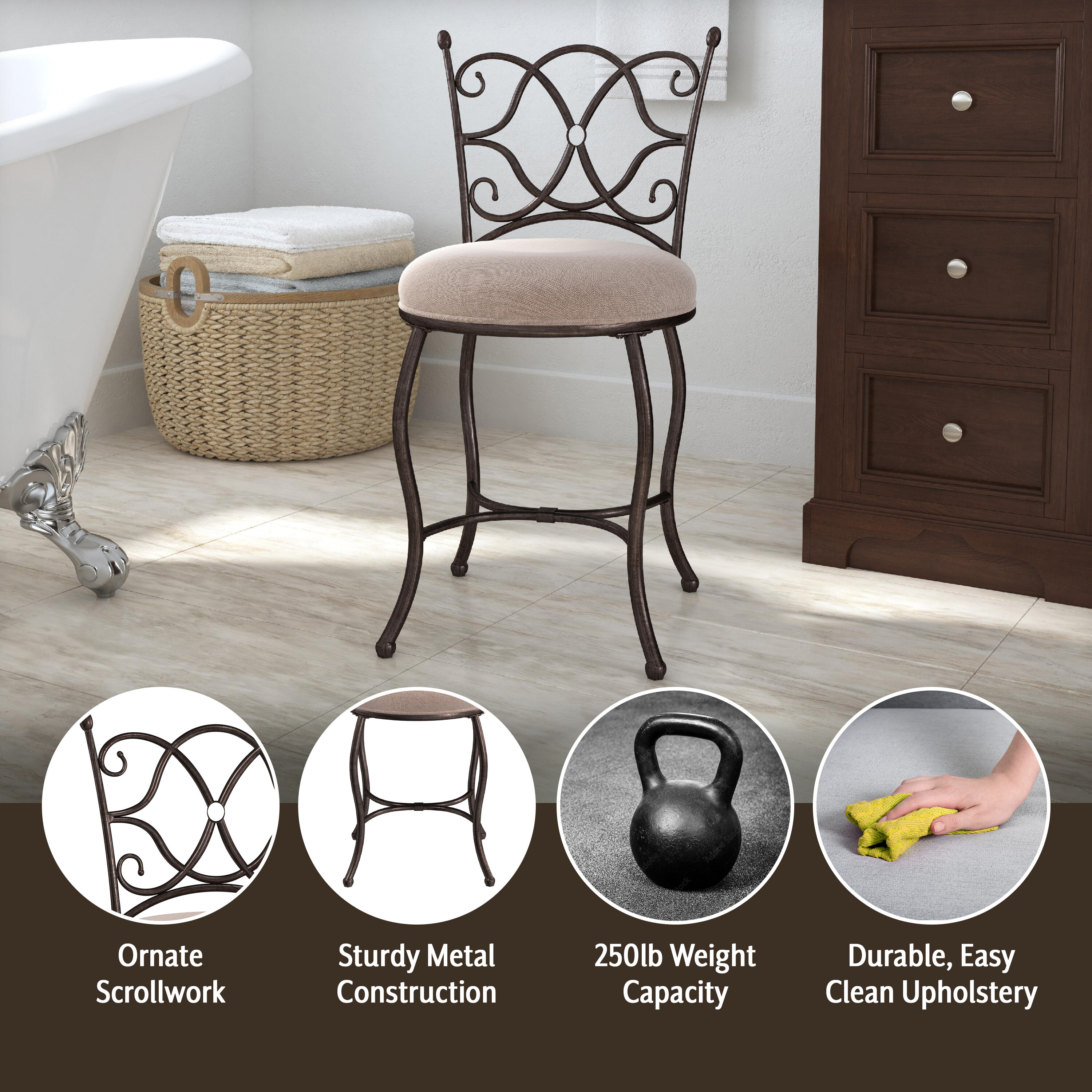Hillsdale Furniture 51000A Vanity-Stools - View #4