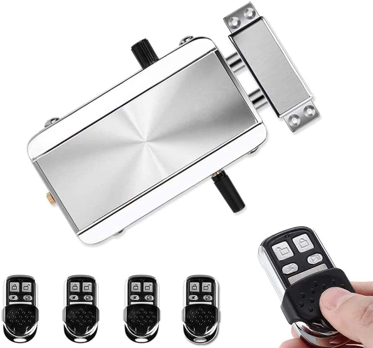 Adrinfly Remote Control Smart Wireless Electronic Door Lock Keyless Deadbolt Access Control System 4 Remote Controls 1 Piece #LAD0509M54