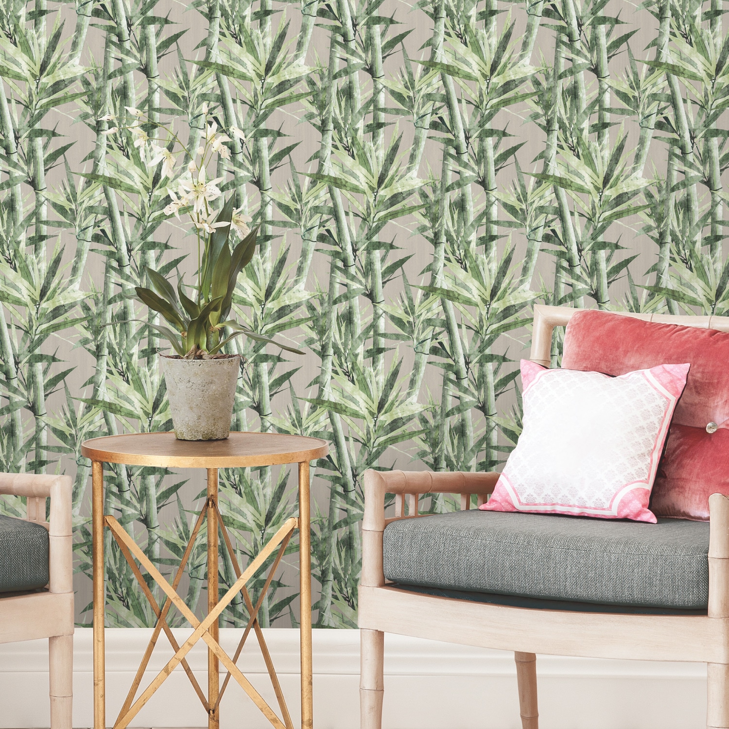 RoomMates RMK11367RL 28.29-Sq. Feet Beige Vinyl Ivy/Vines Self-adhesive Peel and Stick Wallpaper