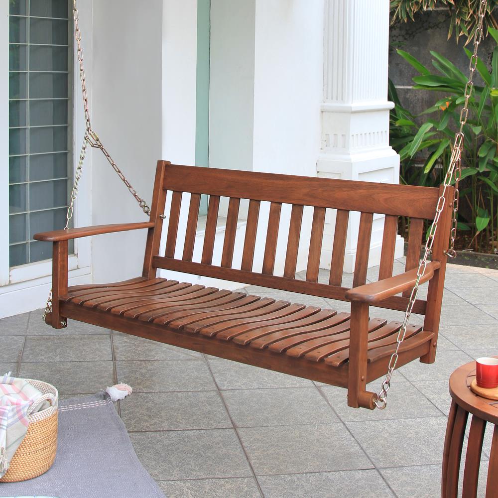 Cambridge Casual 130228-HW-NT-XX-XX Thames 2 -person Natural Brown Mahogany Wood Outdoor Swing