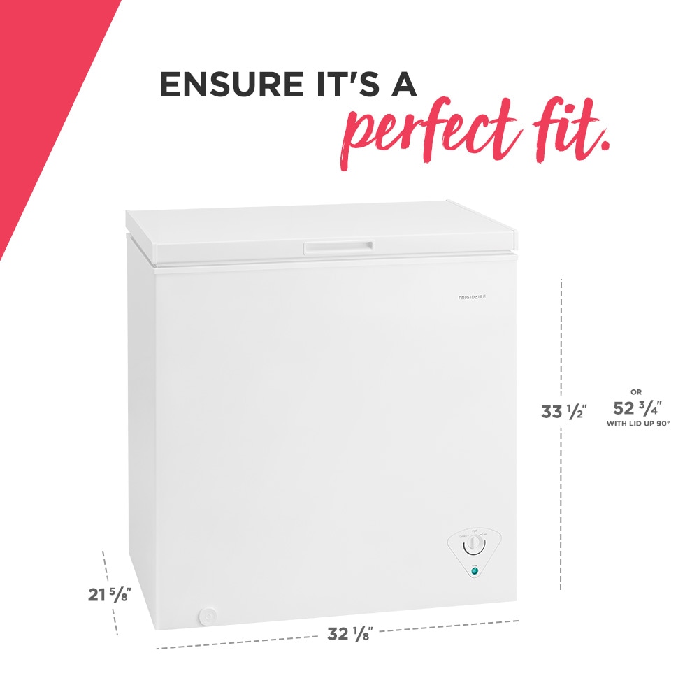 Chest Freezer Moosoo 7.0 Cu ft Deep Freezer Chest Freezer with Energy Saving and Low-Noise, Md07, White, Size: 18.4 inch x 15.4 inch x 5.1 inch