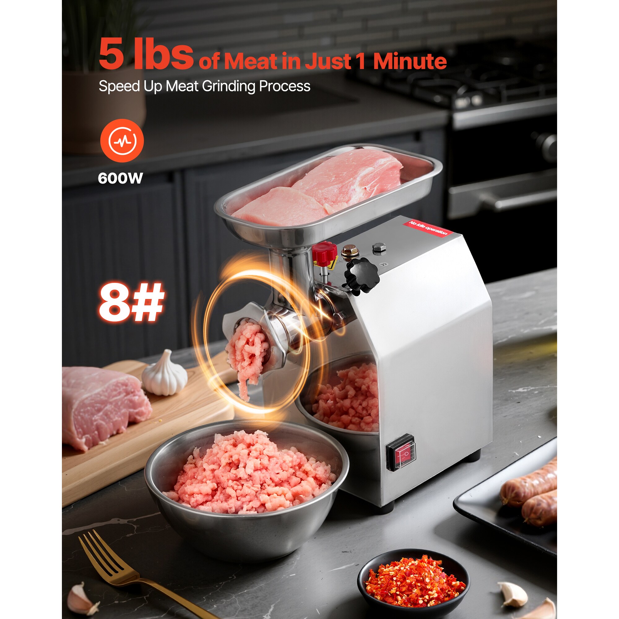 VEVOR SCSYTMDDJRJS08885V1 Meat-Grinders - View #2